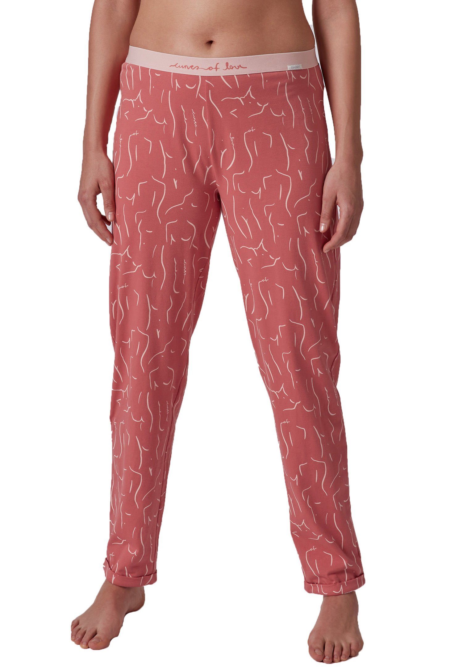 Skiny Pyjamahose Design Skiny Damen Schlafanzug Hose Modisches