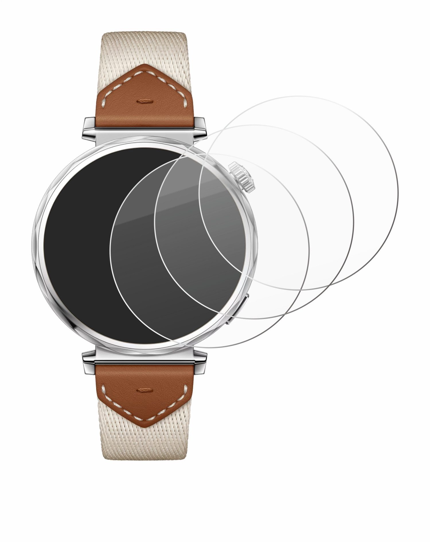 Savvies Displayschutzglas Schutzglas Panzer für Huawei Watch GT 5 (41 mm), 3 Stück, Schutzfolie Display Schutz Glas Folie klar – Bild 2 von 5