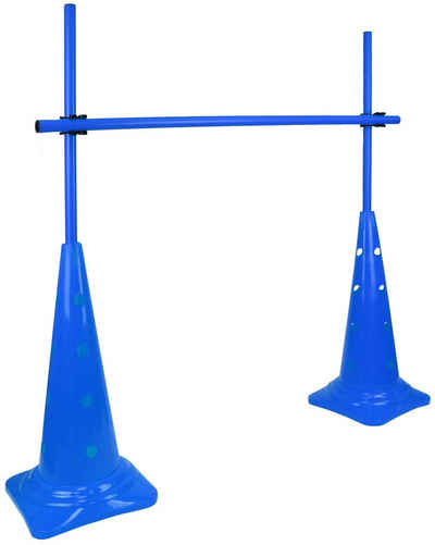 SPORTIKEL24 Agility-Hürde Kegel 50 Hürdenset mit Stangen 100 cm Farbe Blau, Sprunghöhe flexibel einstellbar
