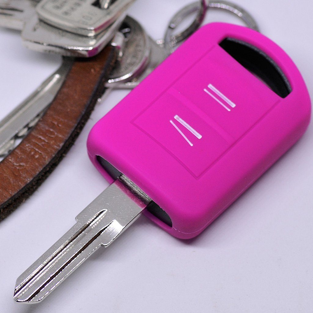 Pink, C mt-key Autoschlüssel Schutzhülle Softcase Silikon für Schlüsseltasche A Tigra TwinTop C Opel Corsa Combo Meriva