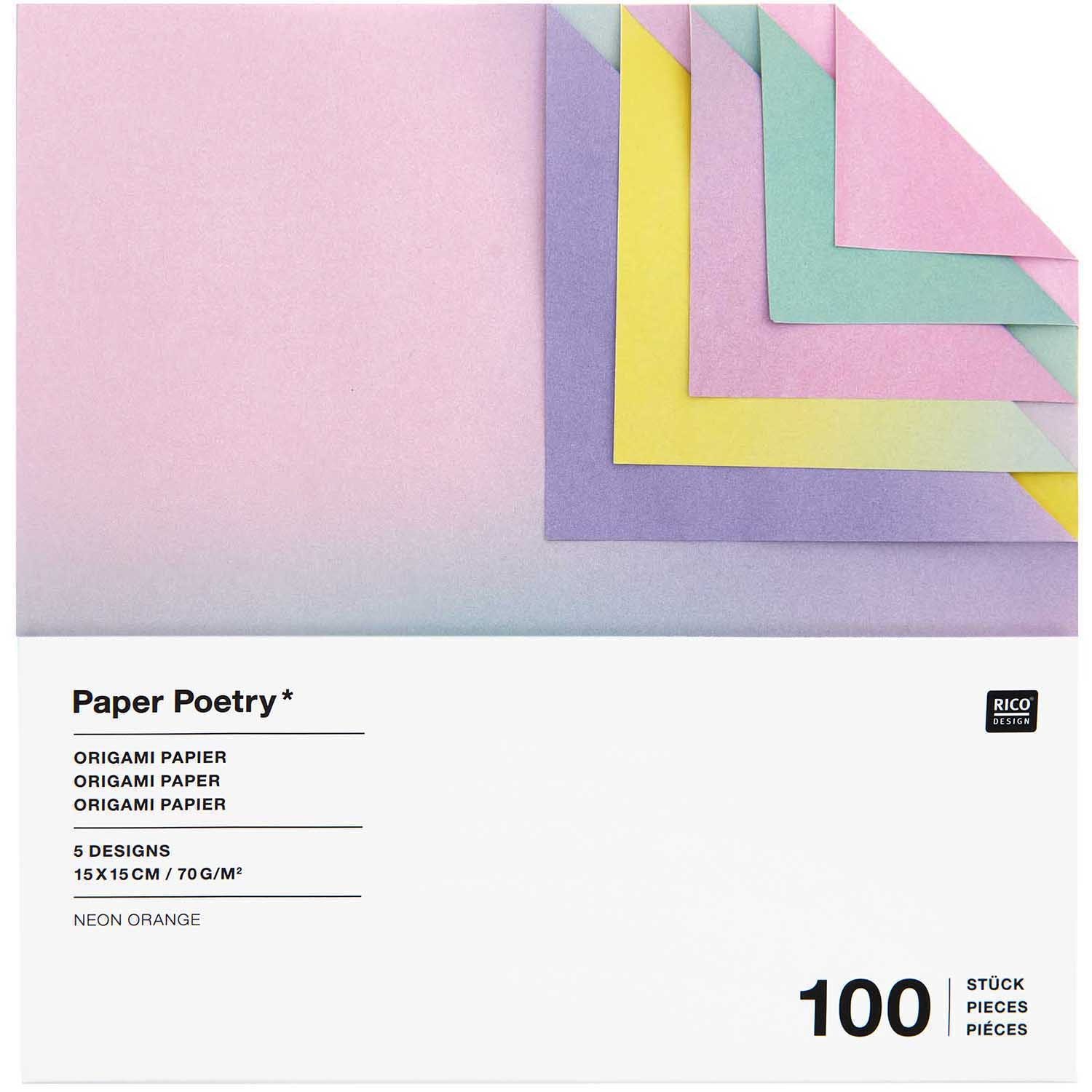 Rico Design Kraftpapier Farbverlauf, 15x15cm, 100 Blatt