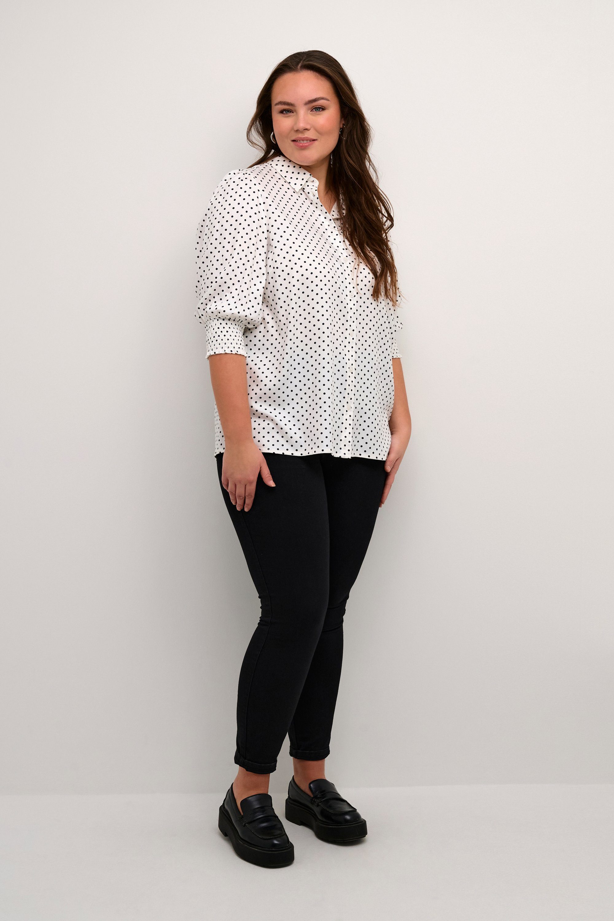 KAFFE Curve Kurzarmbluse Kurzarm-Bluse KCthori Große günstig online kaufen