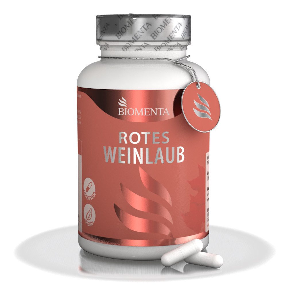 BIOMENTA Rotes Weinlaub - 125 Kapseln + Rutin, Steinklee, Kastanie, Bioflanoide Kapseln, 125 St., 102.5 g