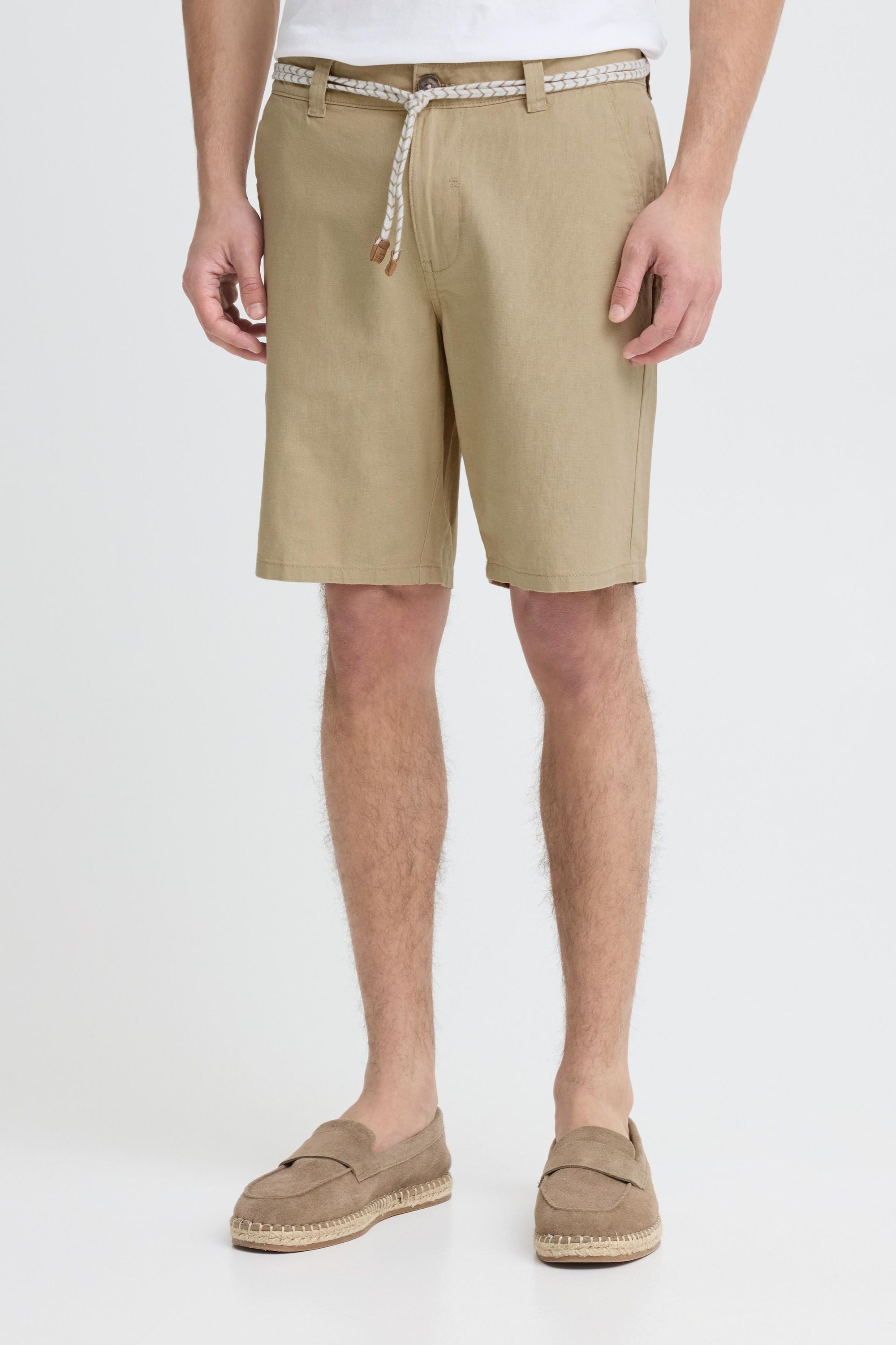 Blend Leinenhose BHMennok Leinenmix-Shorts mit Stoff Gürtel
