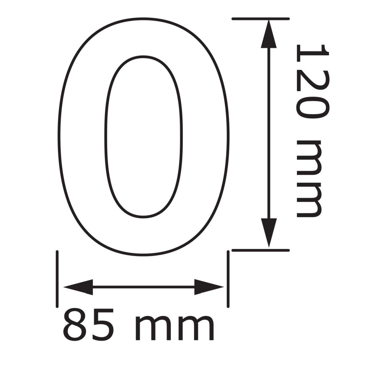 ''0'' Briefkasten Hausnummer Bravios Grau Metallic