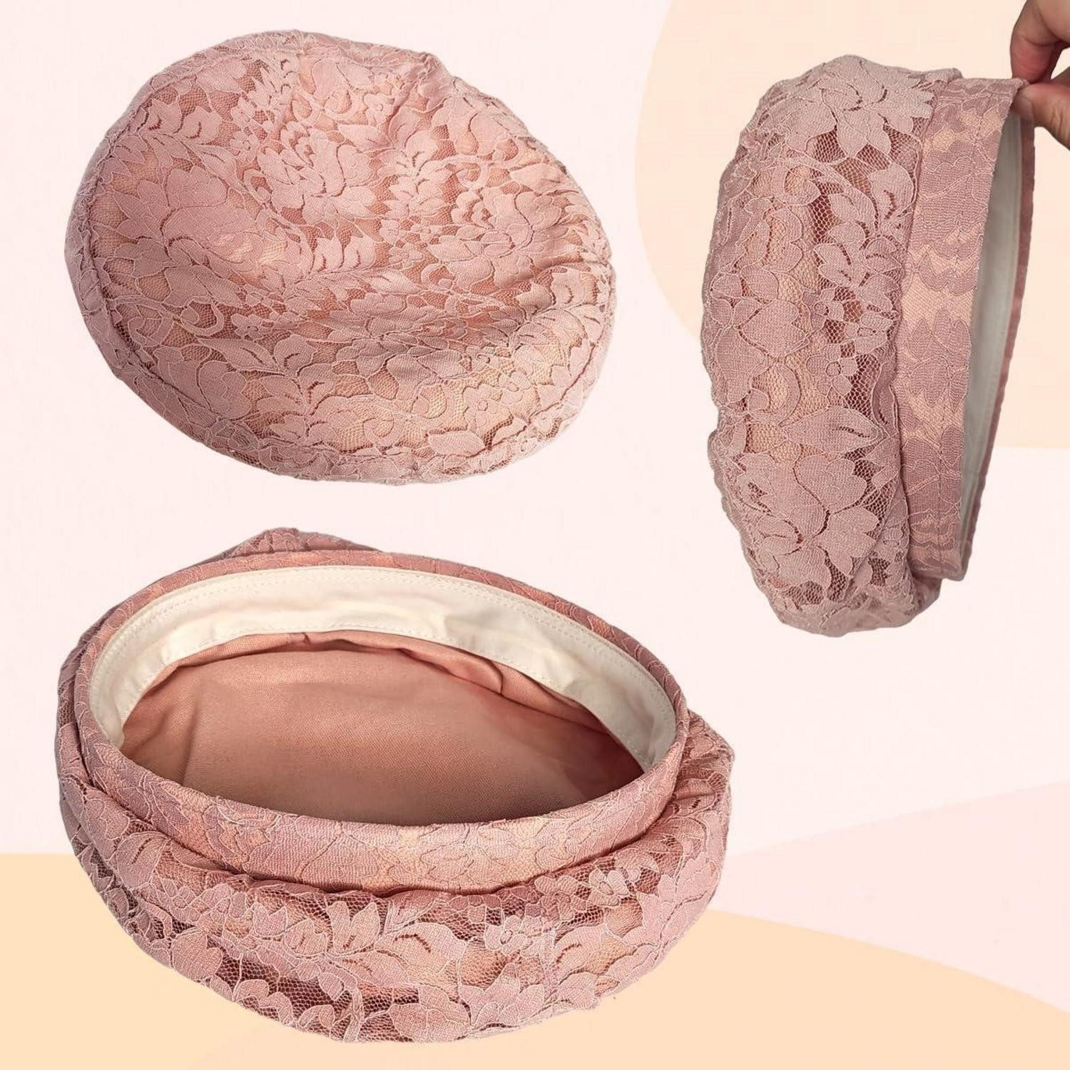 LuxusKollektion Baskenmütze Baskenmütze Damen Beret Spitze atmungsaktiv Einheitsgröße Rosa