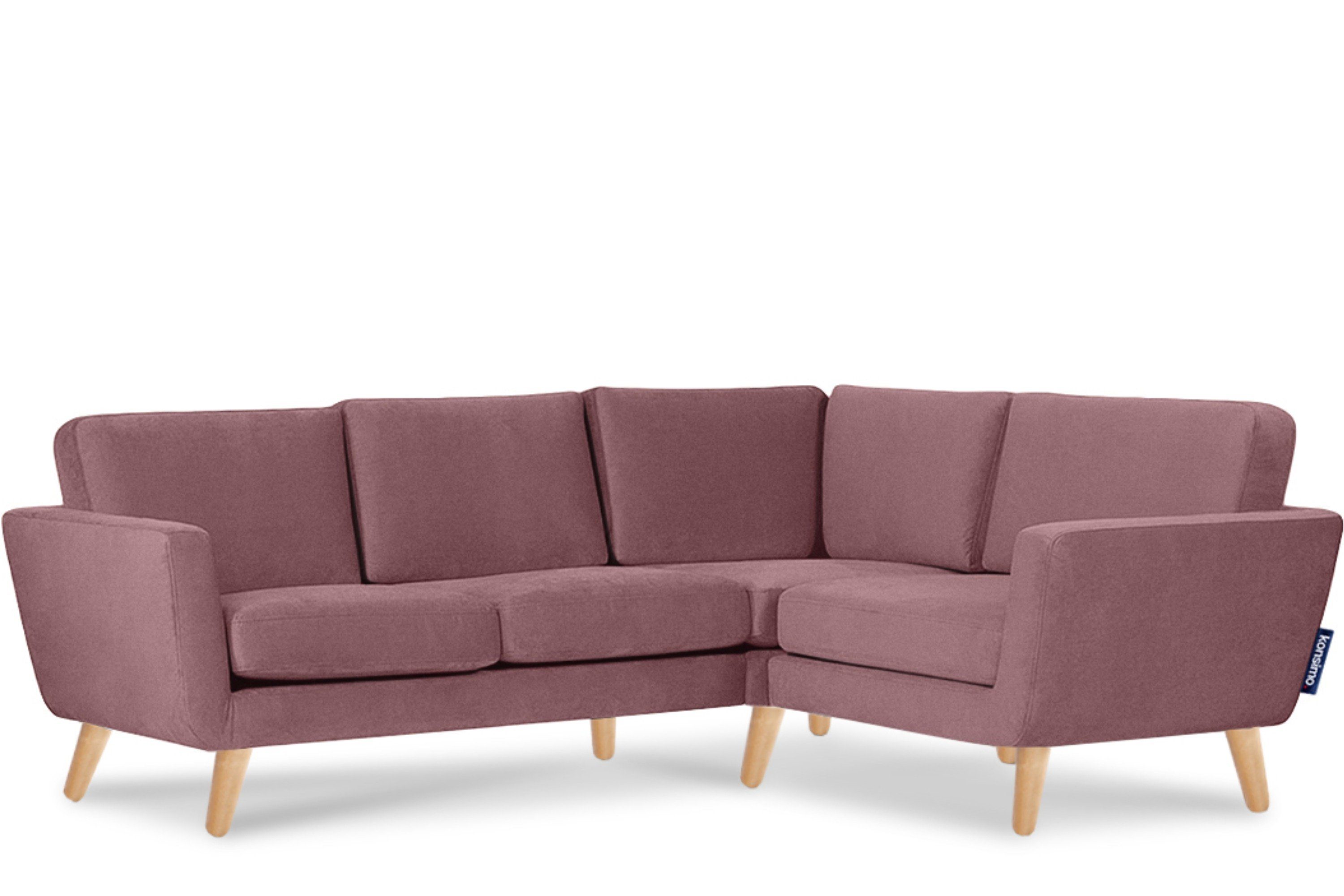 Gestell koralle Ecksofa Ecksofa in Scandi-Stil, Armlehnen, koralle Made Konsimo TAGIO Massivholz Europe, aus | rechts, mit