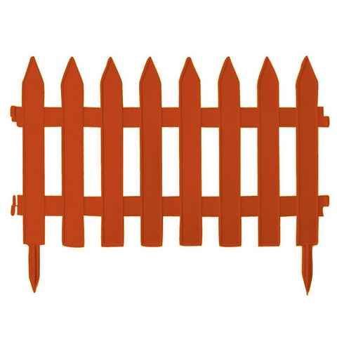 Gartenzaun Garden Classic, Zaun 3,2m Braun/Terracotta/Weiß