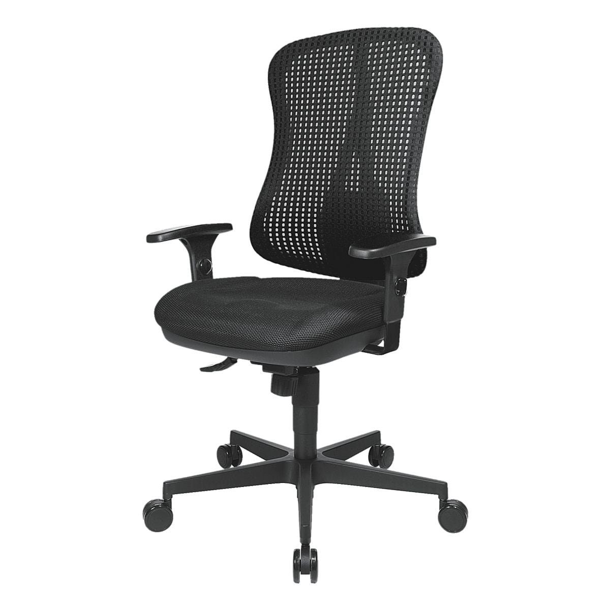 TOPSTAR Schreibtischstuhl Headpoint SY, Muldensitz, Punkt-Synchronmechanik, Netzrückenlehne, (ohne Armlehnen) schwarz