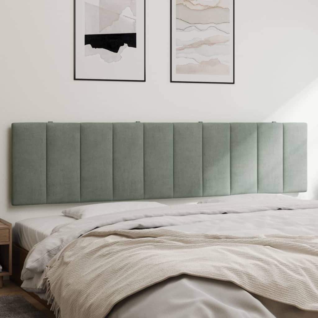 vidaXL Bett, Kopfteil-Kissen Hellgrau 200 cm günstig online kaufen