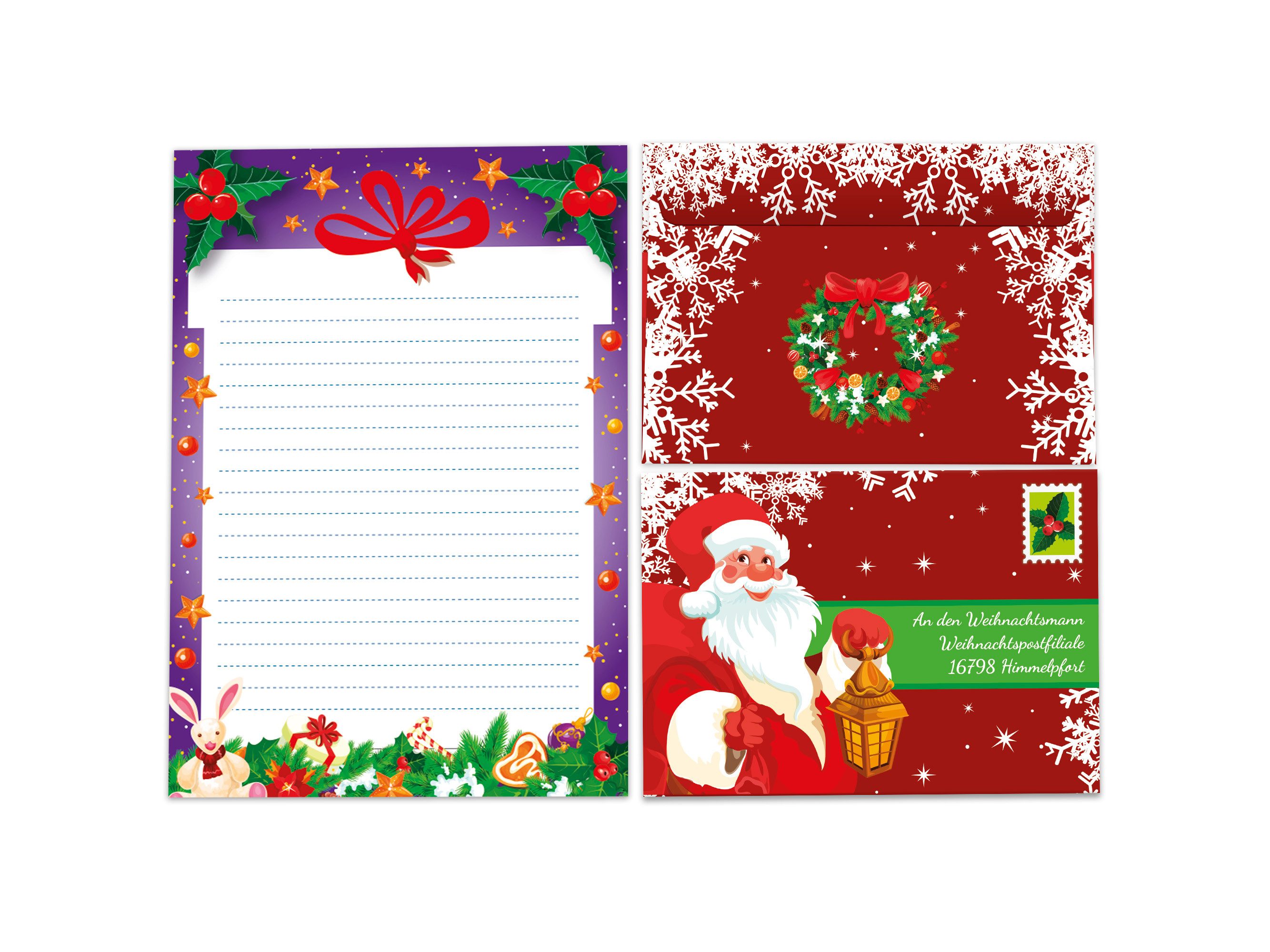 LIMONIA Канцелярские товары Set Kinder Briefblock A5 mit Umschlägen Notizblock Weihnachten, Weihnachtsbriefpapier, Weihnachtsgrüße, Geschenk Idee
