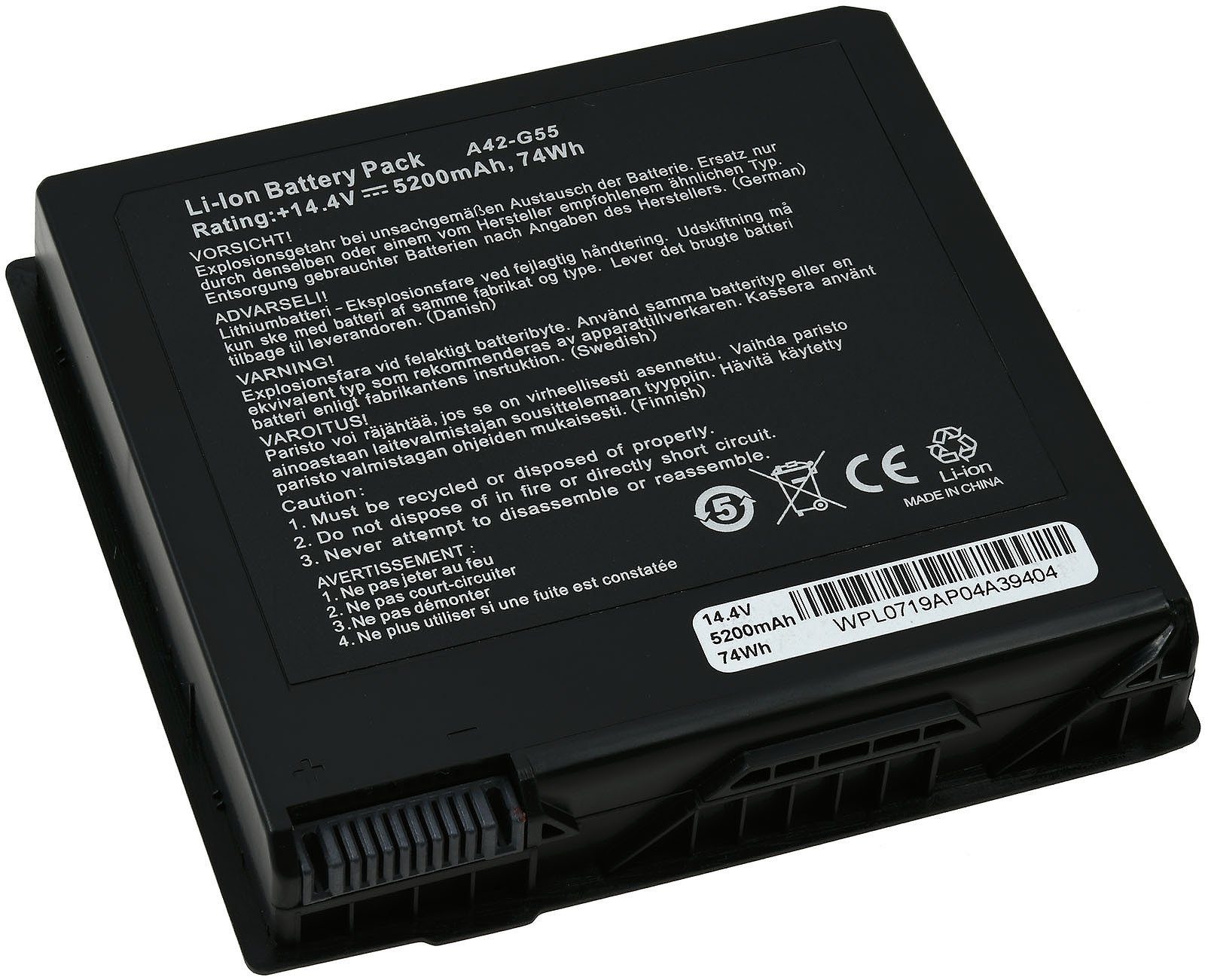 Powery Akku für Asus G55VW-DH71-CA Laptop-Akku 5200 mAh (14.4 V)