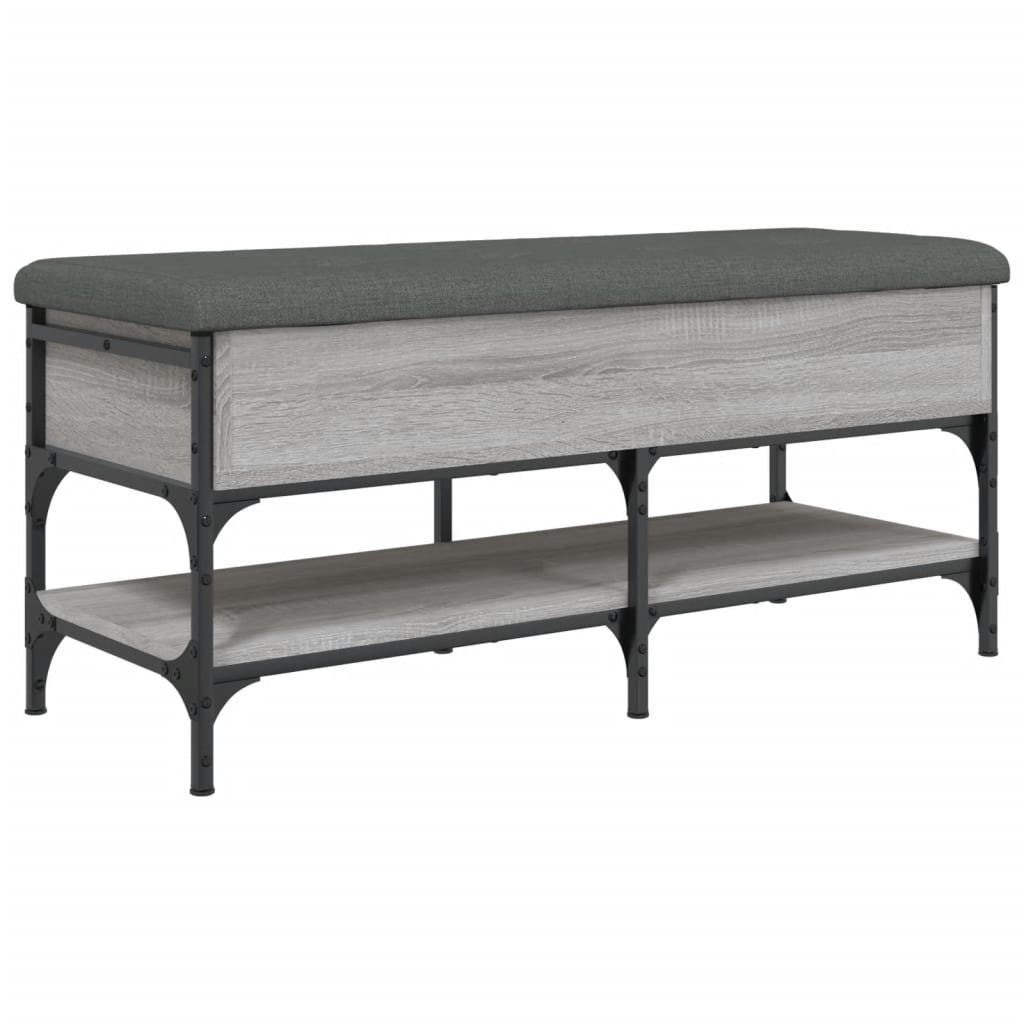 vidaXL Sitzbank Schuhbank Grau Sonoma 102x42x45 cm Holzwerkstoff