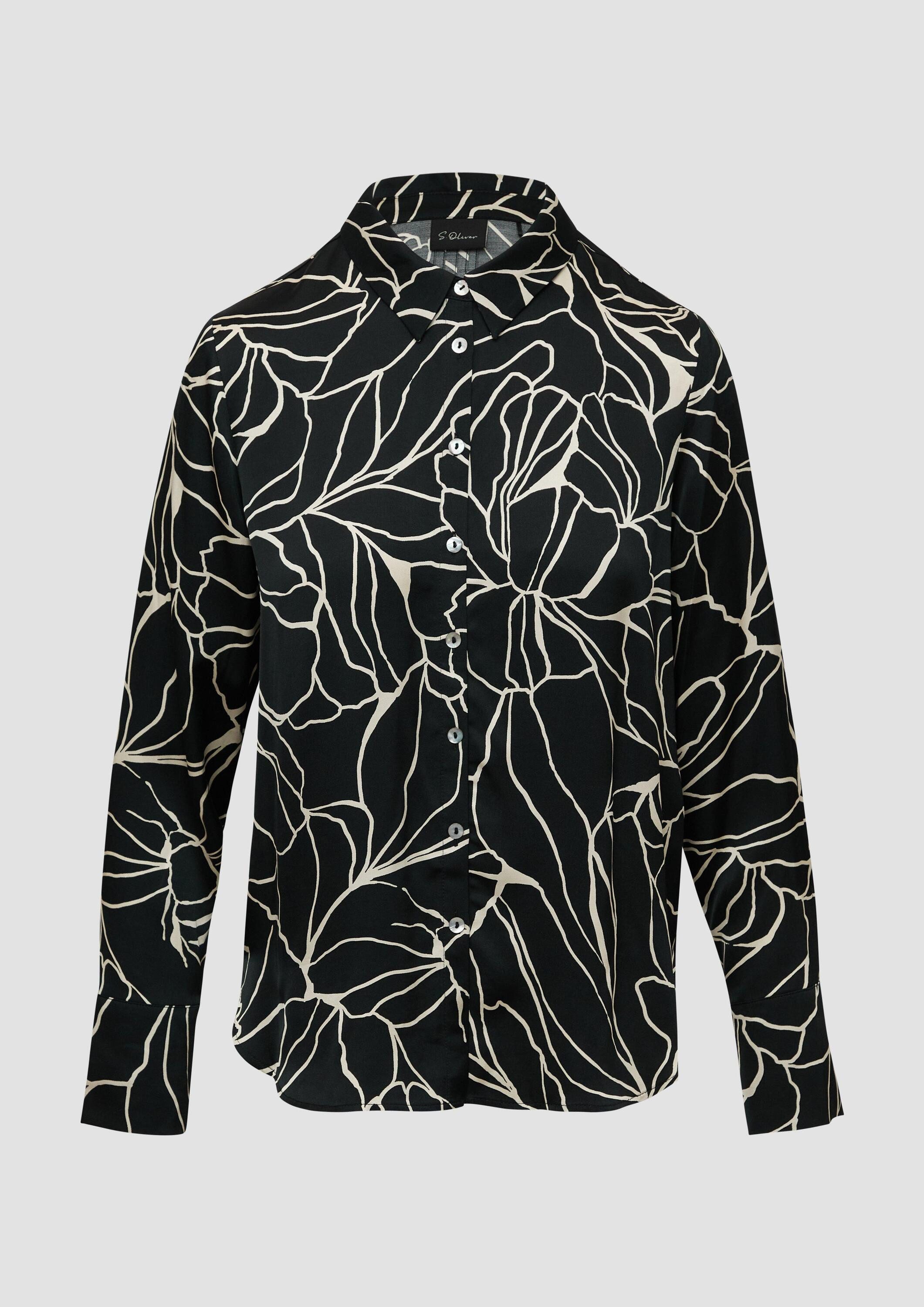 s.Oliver Langarmbluse Bluse Hemdbluse aus Satin