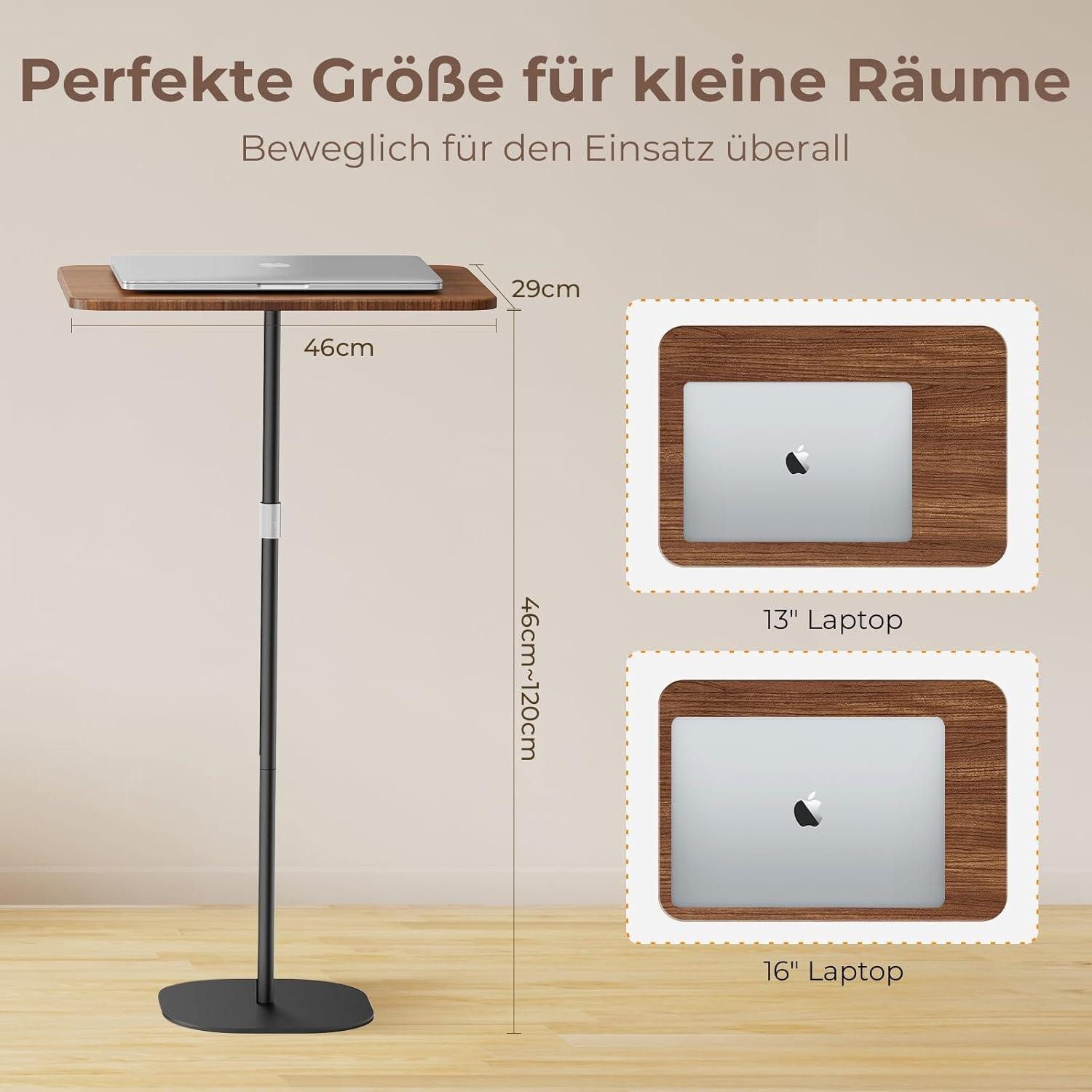 LuxusKollektion Stehpult Stehpult Höhenverstellbar Laptop Ständer Mobile Schreibtisch Schwarz