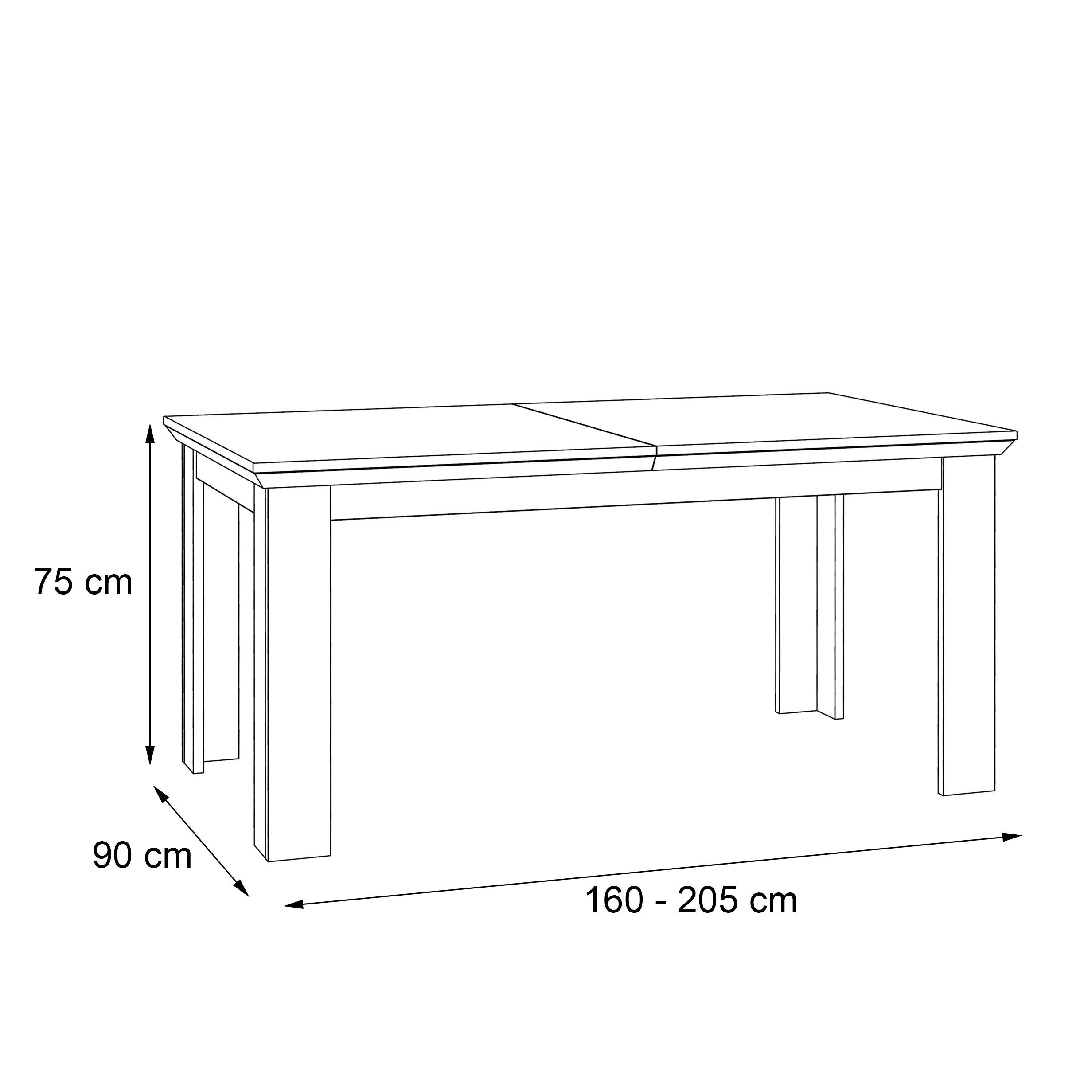 Newroom Esstisch Pinie Weiß 160 cm, Esstisch Pinie Weiß Landhaus Modern Ausziehbar Tisch Esszimmer