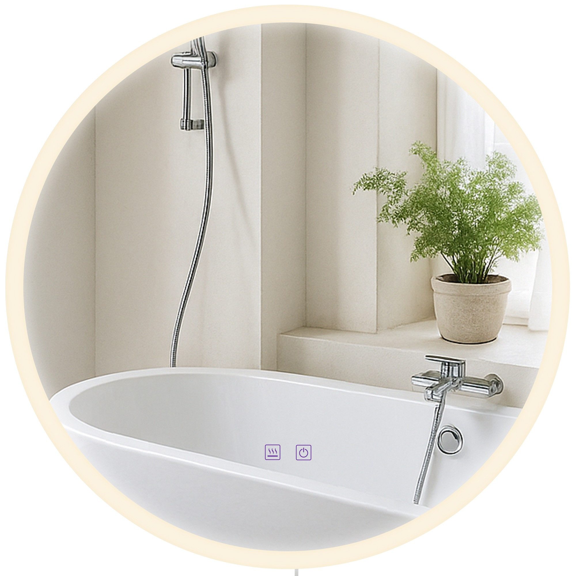 CLP Wandspiegel Laconia (1er), Anti-Beschlag, LED-Licht, dimmbar, 3 Modi, IP44