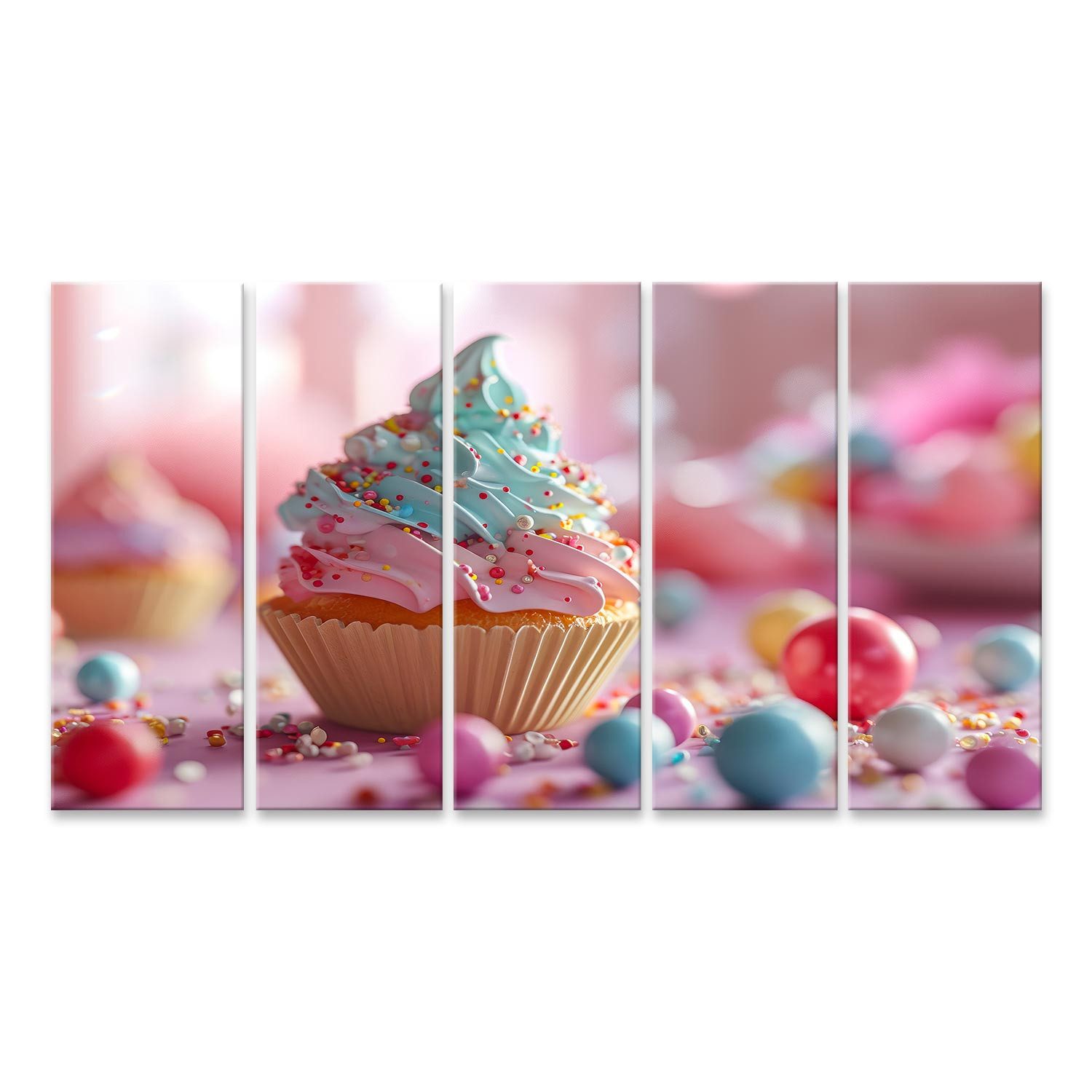 islandburner Leinwandbild Bunte Cupcake Streusel Bonbons Bilder — Empfehlung für Streusel für den festlichen Look