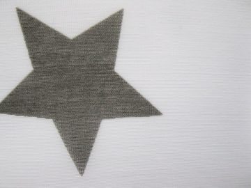Gardine »Stars Allover 07 weiß-grau«, ELBERSDRUCKE, Schlaufen (1 St), Schlaufenschal mit Kräuselband halbtransparent mit Sternenmuster für Wohnzimmer, Schlafzimmer, Küche, Flur, 255x140 cm