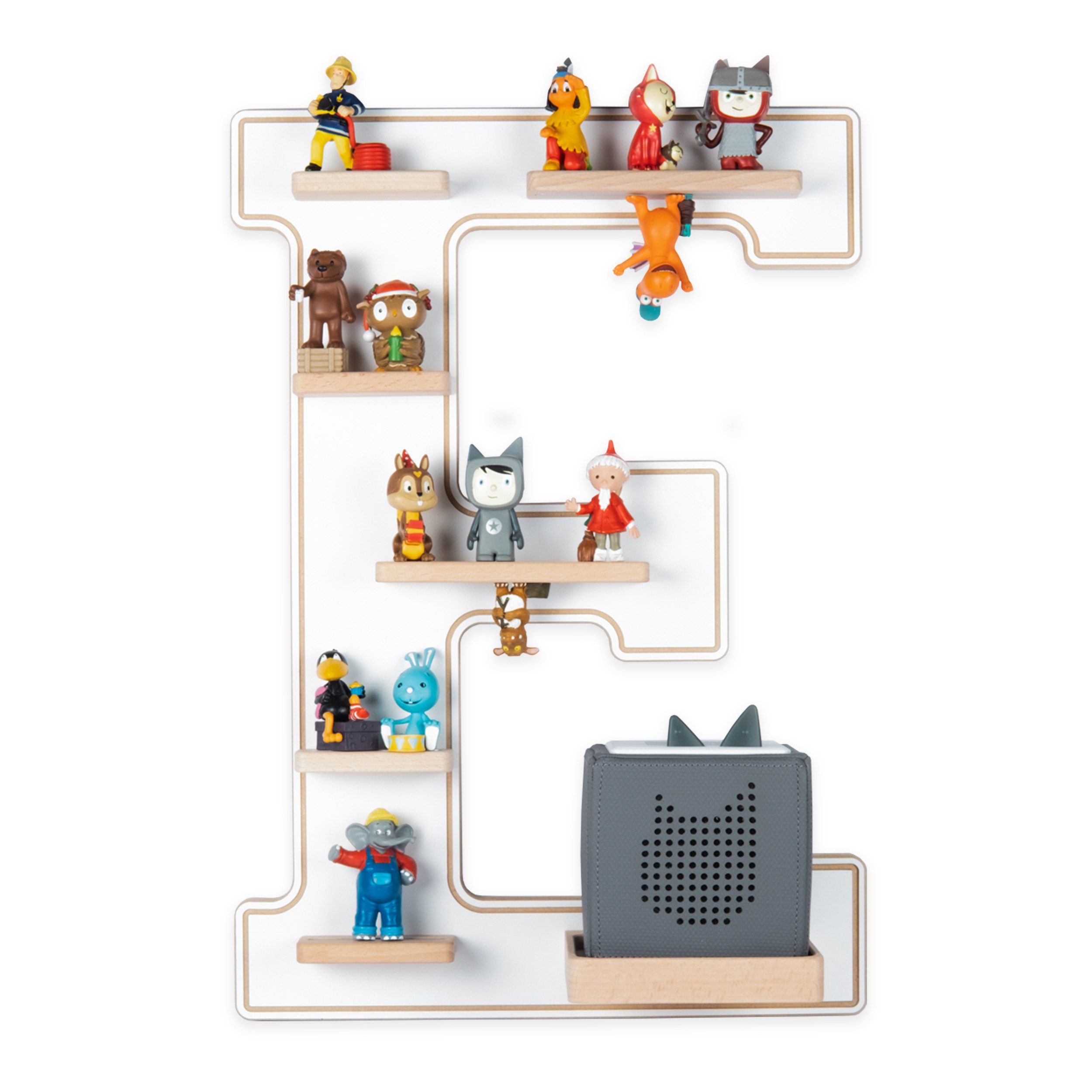 Boarti Wandregal Holz Regal Buchstabe E für Toniebox Tonies Figuren günstig online kaufen