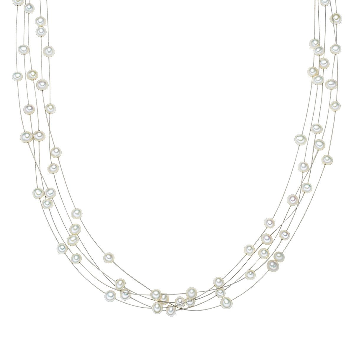 Perlenkette silber, Pearls aus Valero Süßwasser-Zuchtperlen