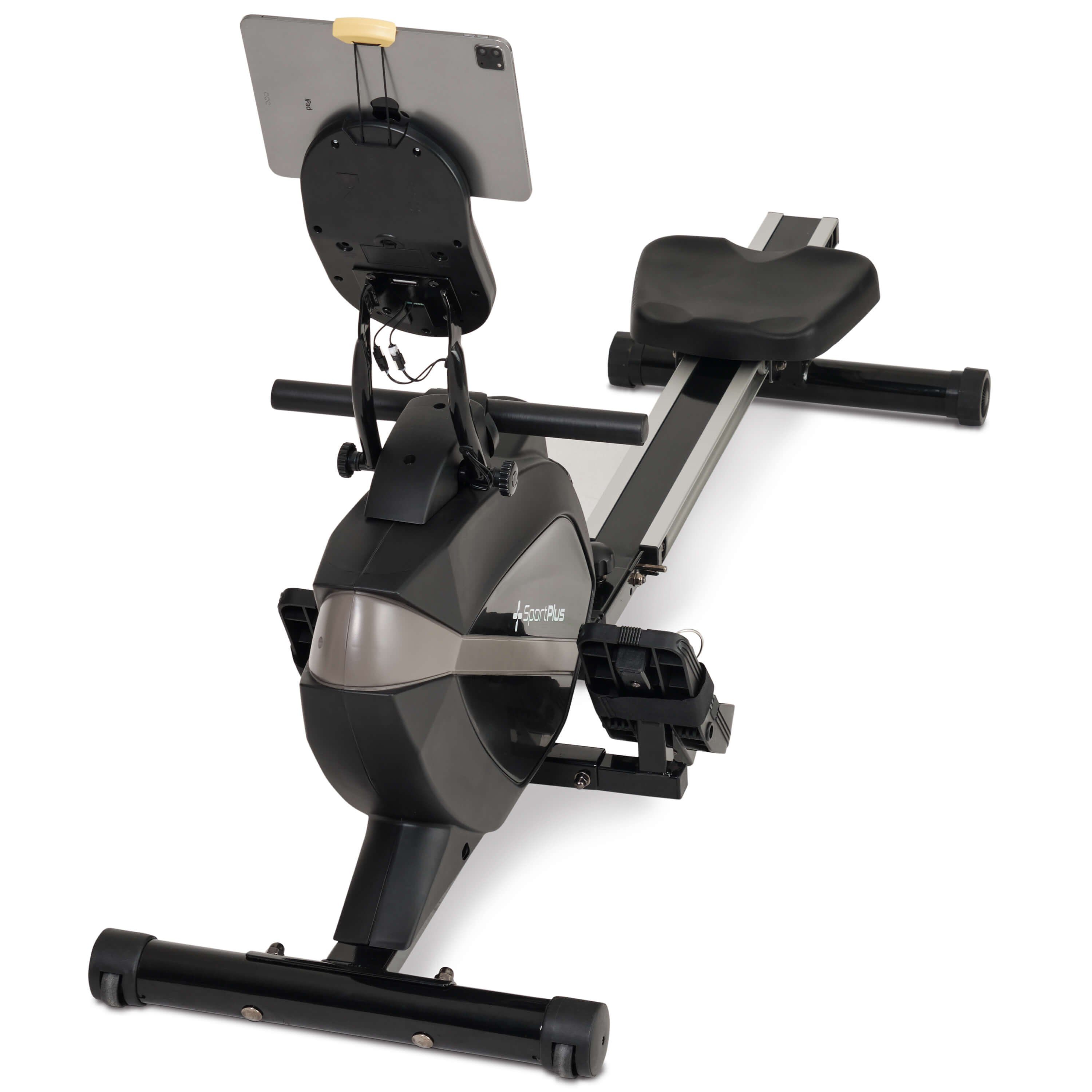 SportPlus Rudergerät SP-MR-1200-B-iE, App Kompatibilität, klappbar, Magnetbremssystem, 8 Widerstandsstufen