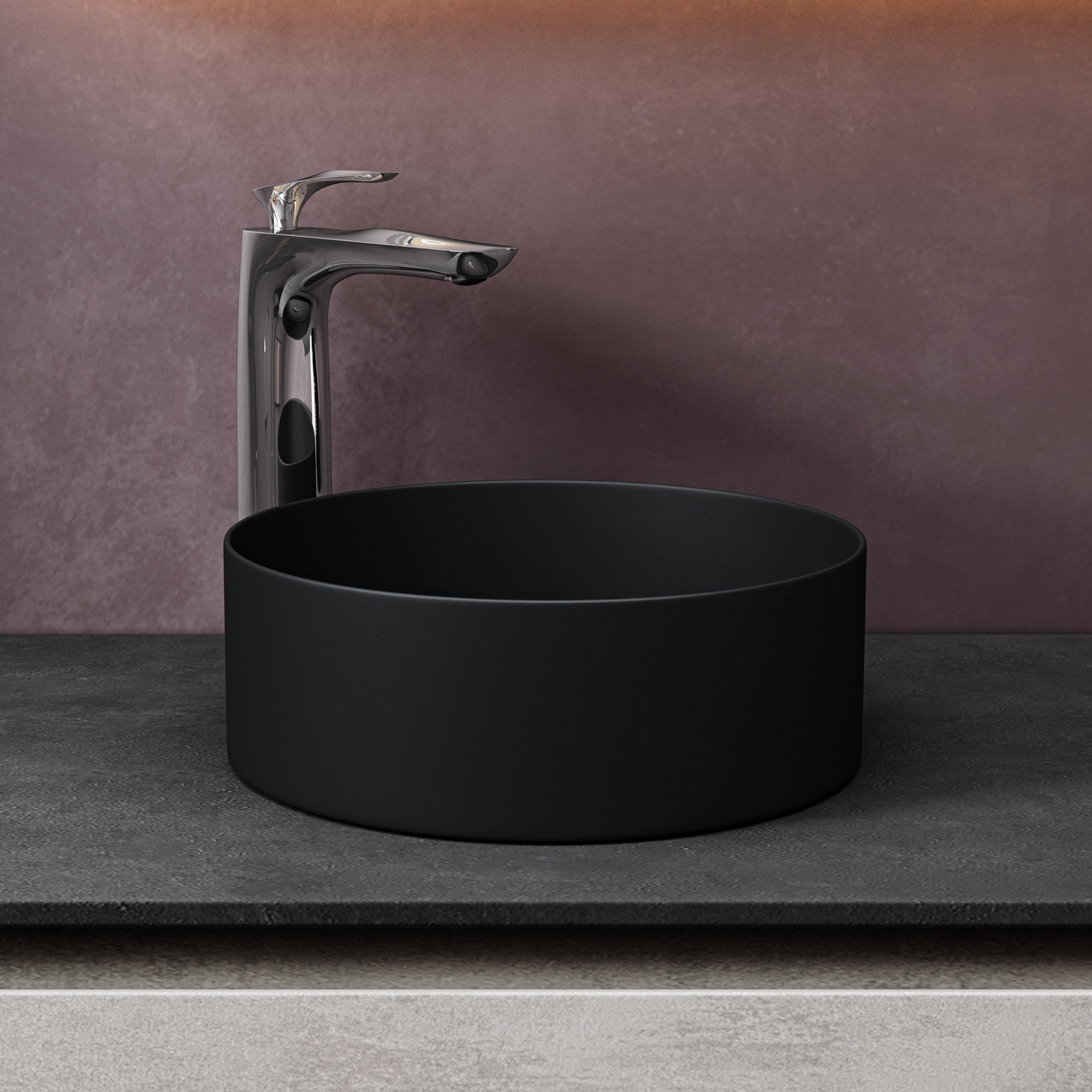 doporro Waschbecken Keramik Aufsatzwaschbecken Rund Gäste-WC günstig online kaufen