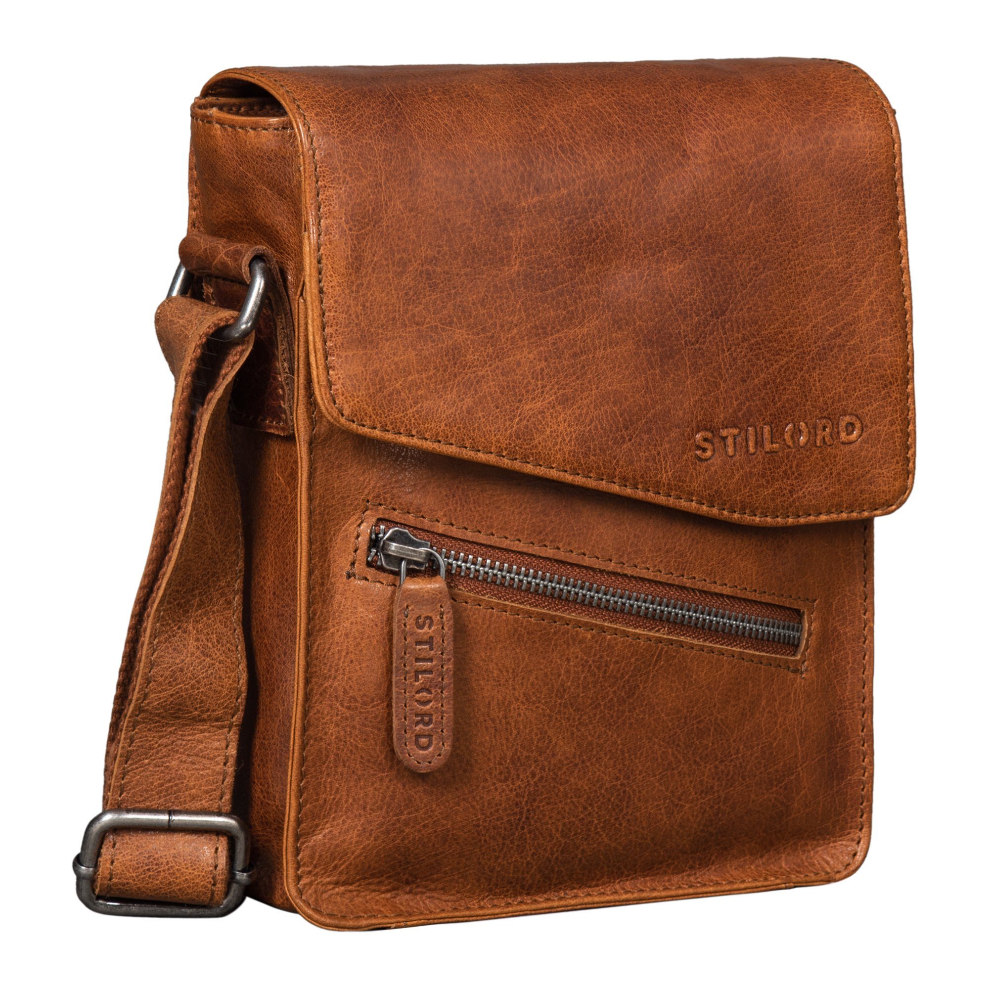 STILORD Schultertasche "Steve" Kleine Herren Tasche Leder