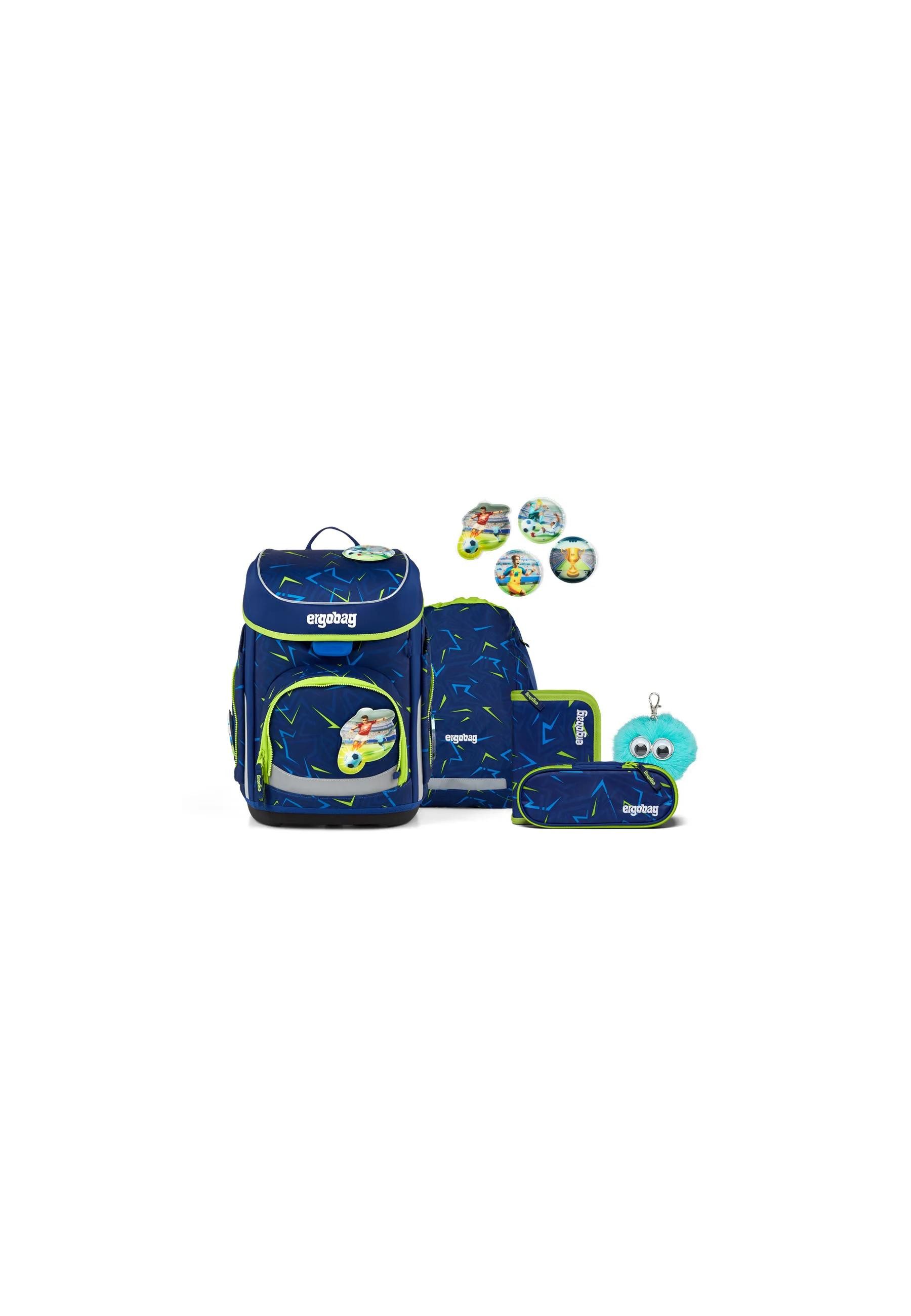 ergobag Schulranzen cubo Bundle Set (6-tlg., 6-teiliges Set), größenverstellbares Rückensystem