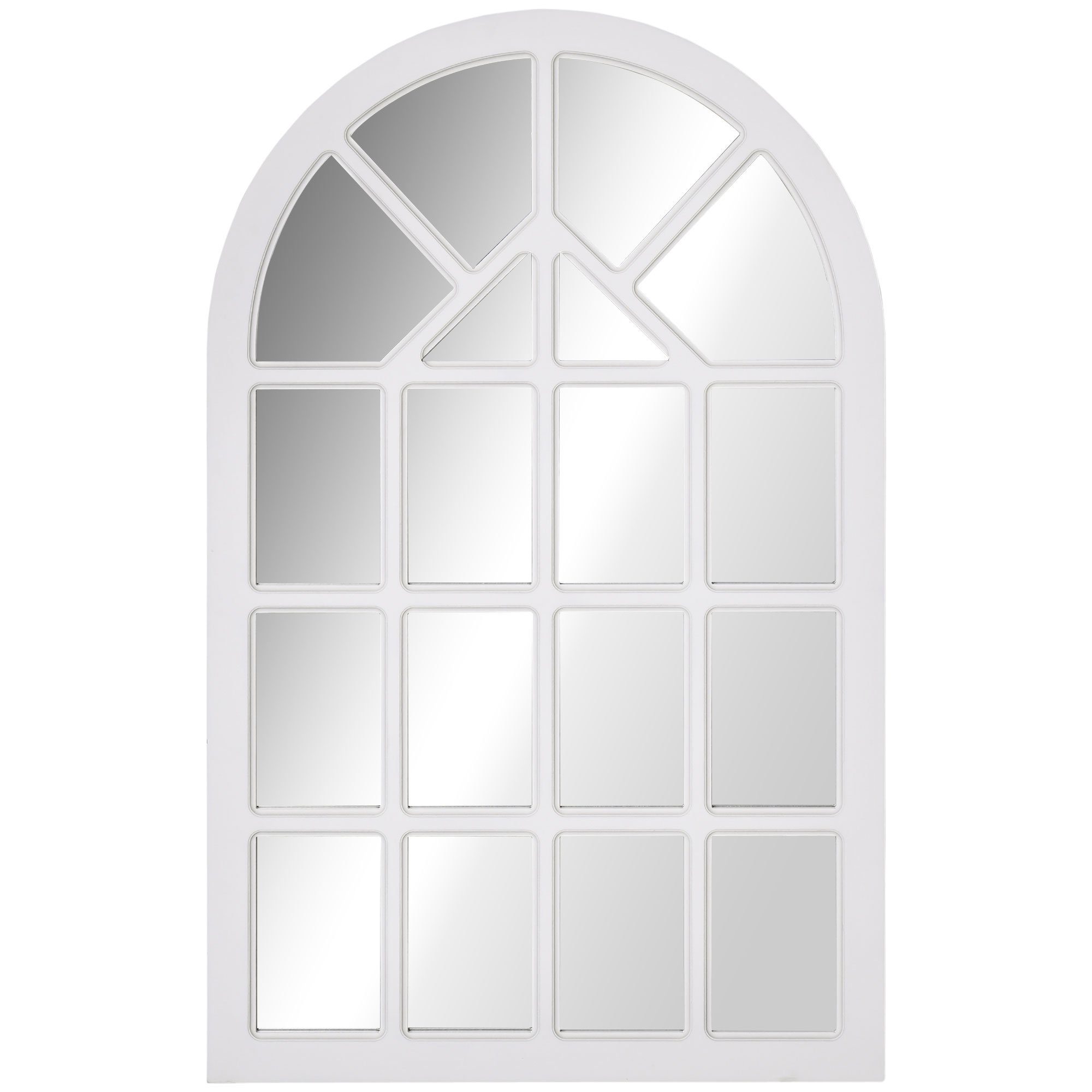 HOMCOM Wandspiegel 110 cm x mit x MDF 70 3,3 cm Spiegel x 1-St., Wandspiegel), 1 Haken (Set, cm Weiß