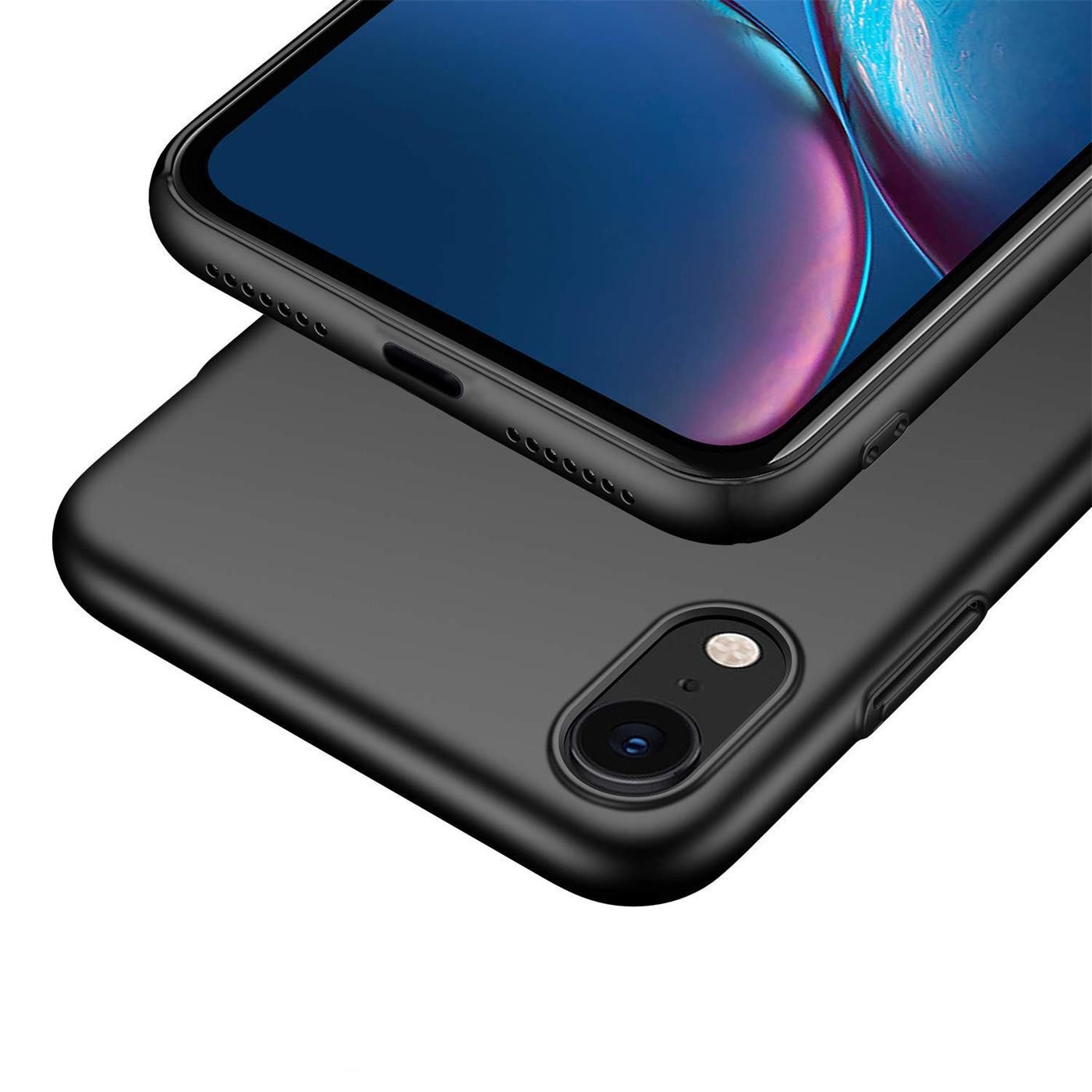 CoolGadget Handyhülle Handy Schutzhülle für Apple iPhone XR matt schwarz 6,1 Zoll, Silikon TPU Hülle Schutz Tasche Cover schlicht Slim Case – Bild 4 von 5