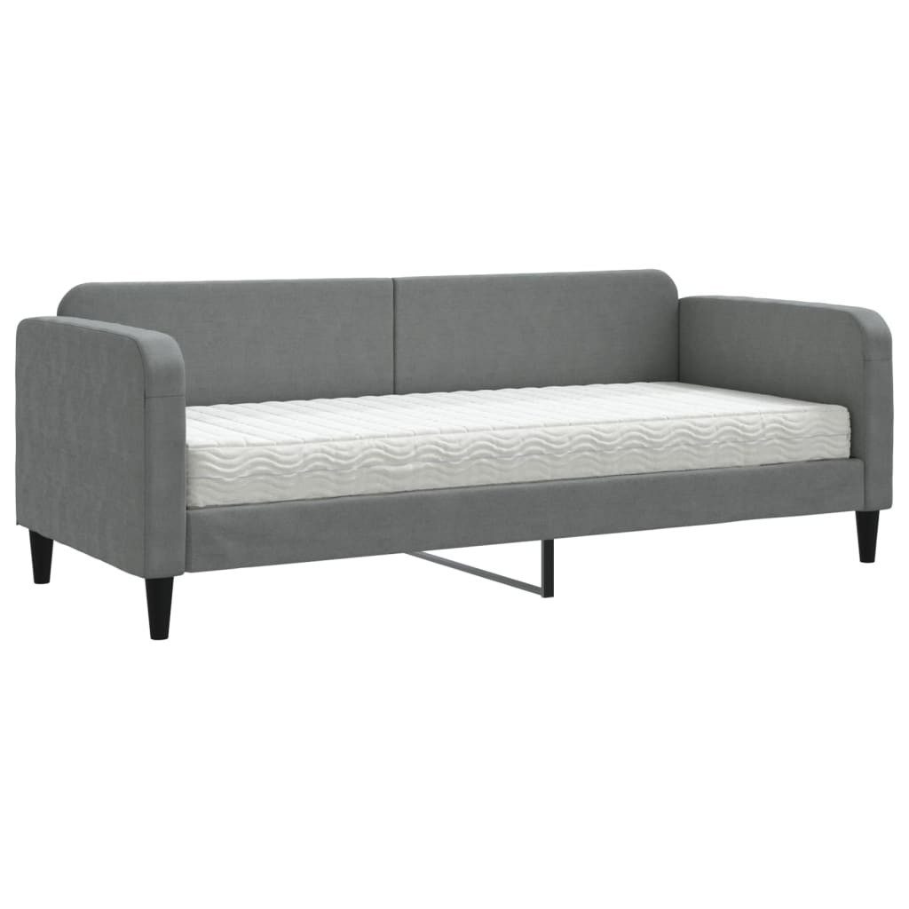 vidaXL Bett, Tagesbett mit Matratze Dunkelgrau 80x200 cm Stoff günstig online kaufen