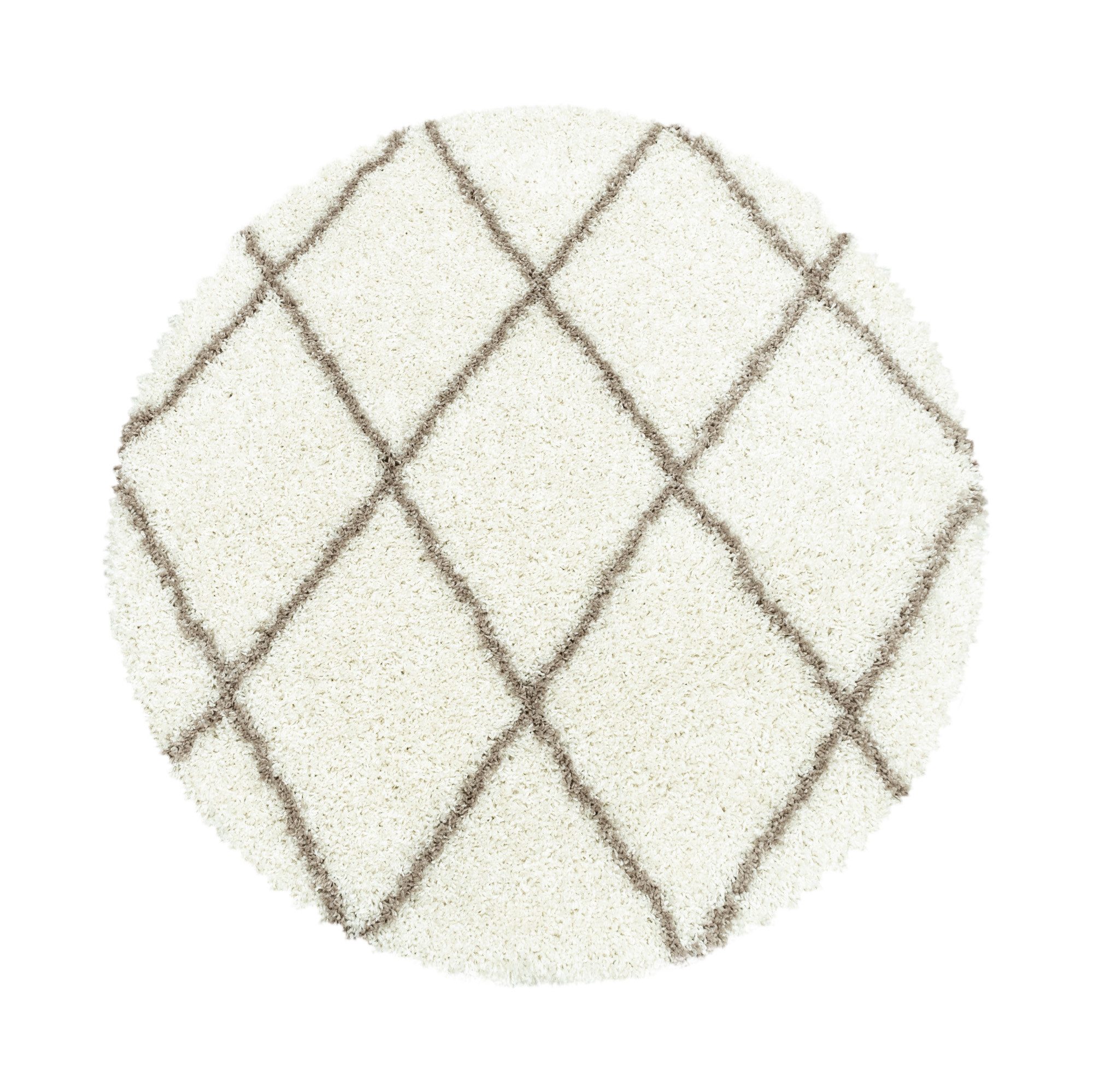 Carpettex Hochflor-Teppich Rauten Design, Rund, Höhe: günstig online kaufen