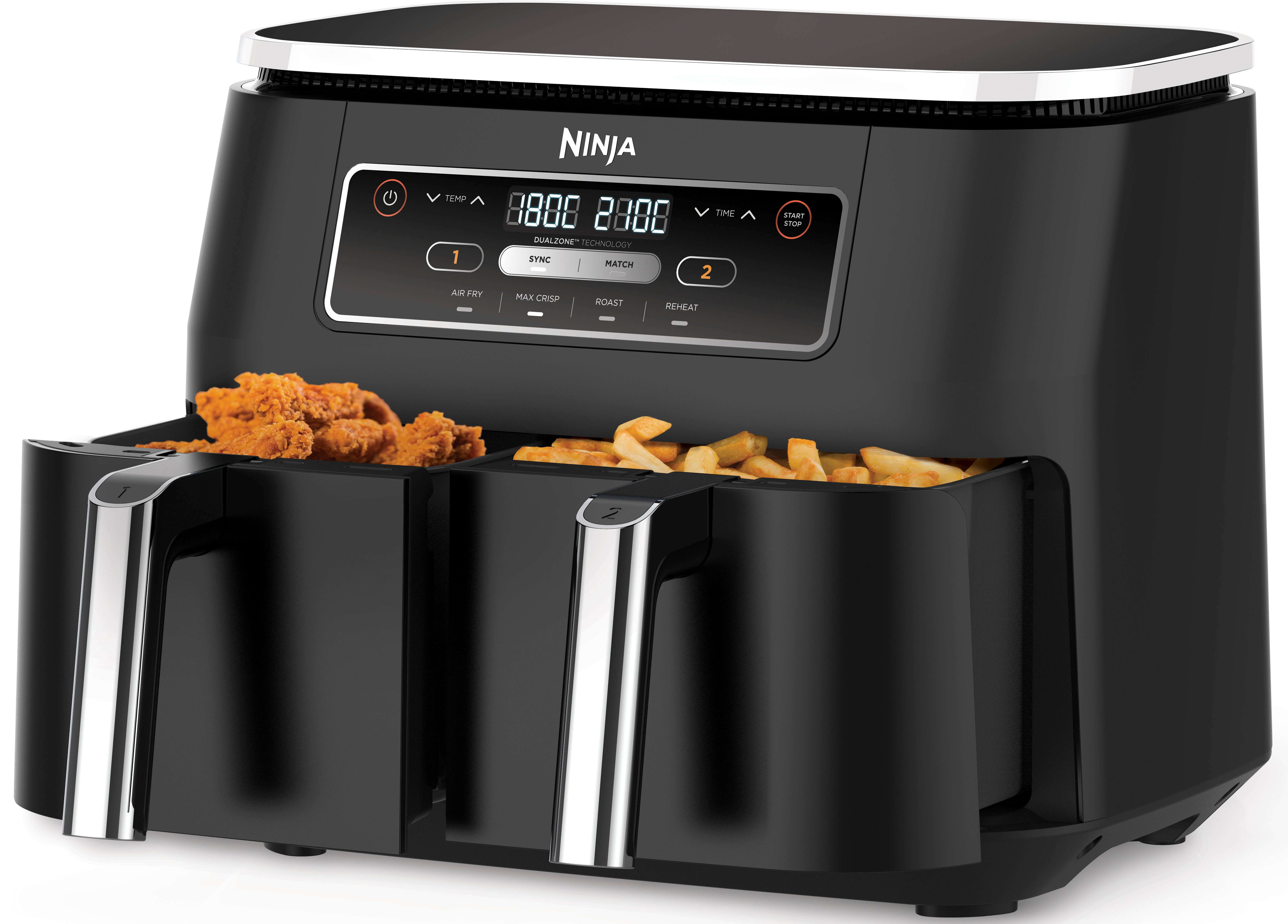 NINJA Heißluftfritteuse AF200EU Ninja Foodi, 2400 W, 4-in-1 Dual Zone, 7,6 L