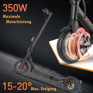 LETGOSPT Cityroller E9 E-Scooter mit StraBenzulassung ABE Doppelter Stoßdämpfer, klappbar, 350,00 W, 20,00 km/h, bis 30 km Reichweite, Elektro Roller für Erwachsene, LED-Display & APP