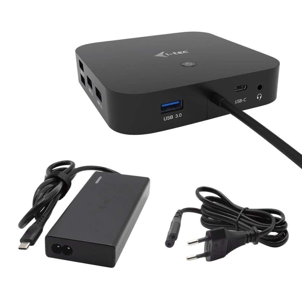 I-TEC Laptop-Dockingstation USB-C HDMI DP Docking Station mit Power Delivery 65 W, + i-tec Universal Netzteil 77 W