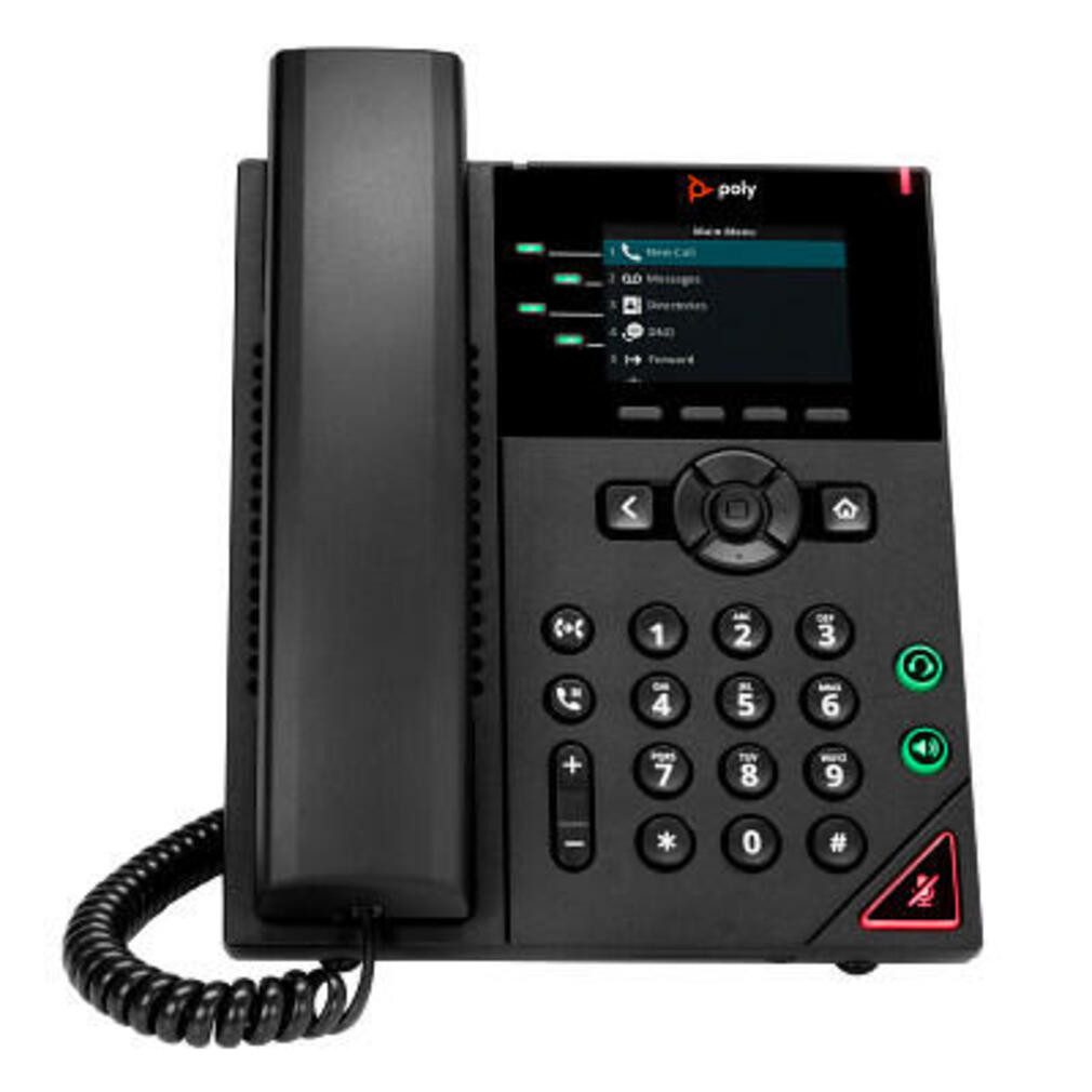 Polycom Poly VVX 250 IP Telefon mit 4 Leitungen und PoE-fä Kabelgebundenes Telefon