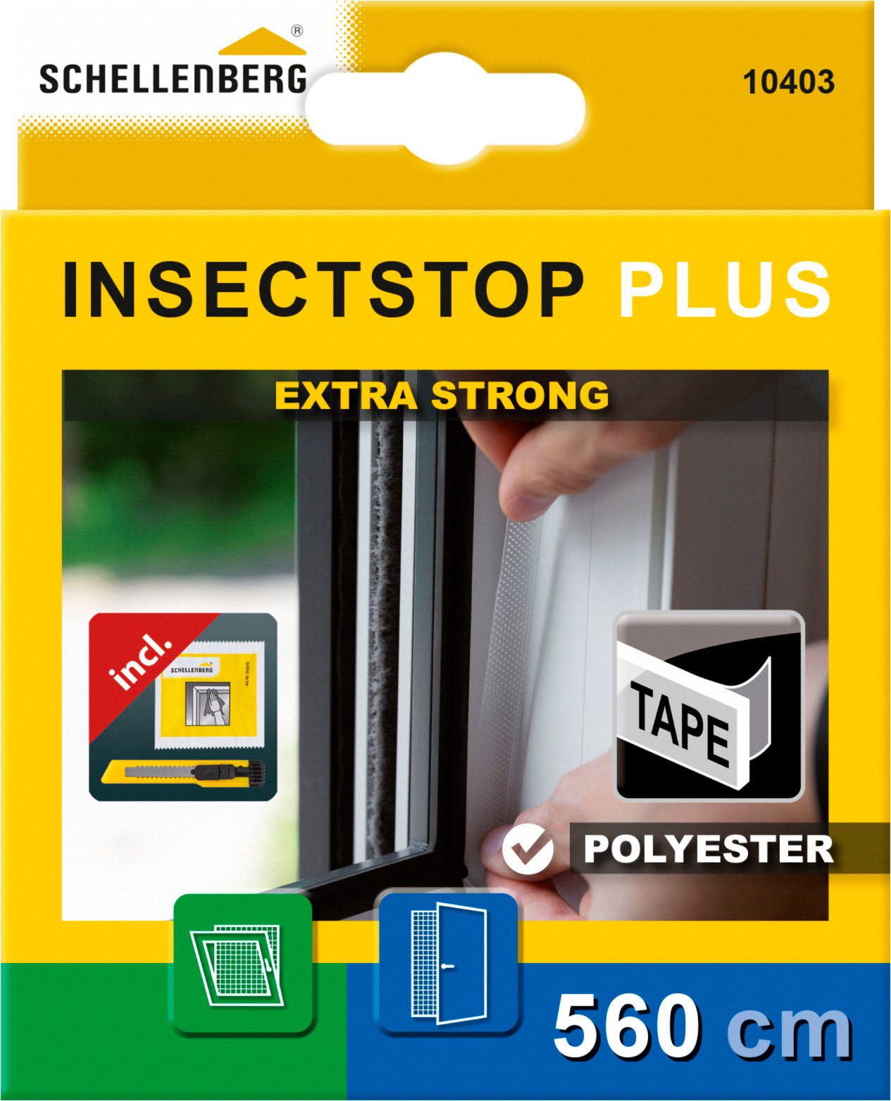 SCHELLENBERG Klett-Klebeband Insektenschutzzubehör, Befestigungsband für Polyester-Fliegengitter (Set, 1-St) inkl. Montagezubehör, 5,6 m, in unterschiedlichen Sets erhältlich