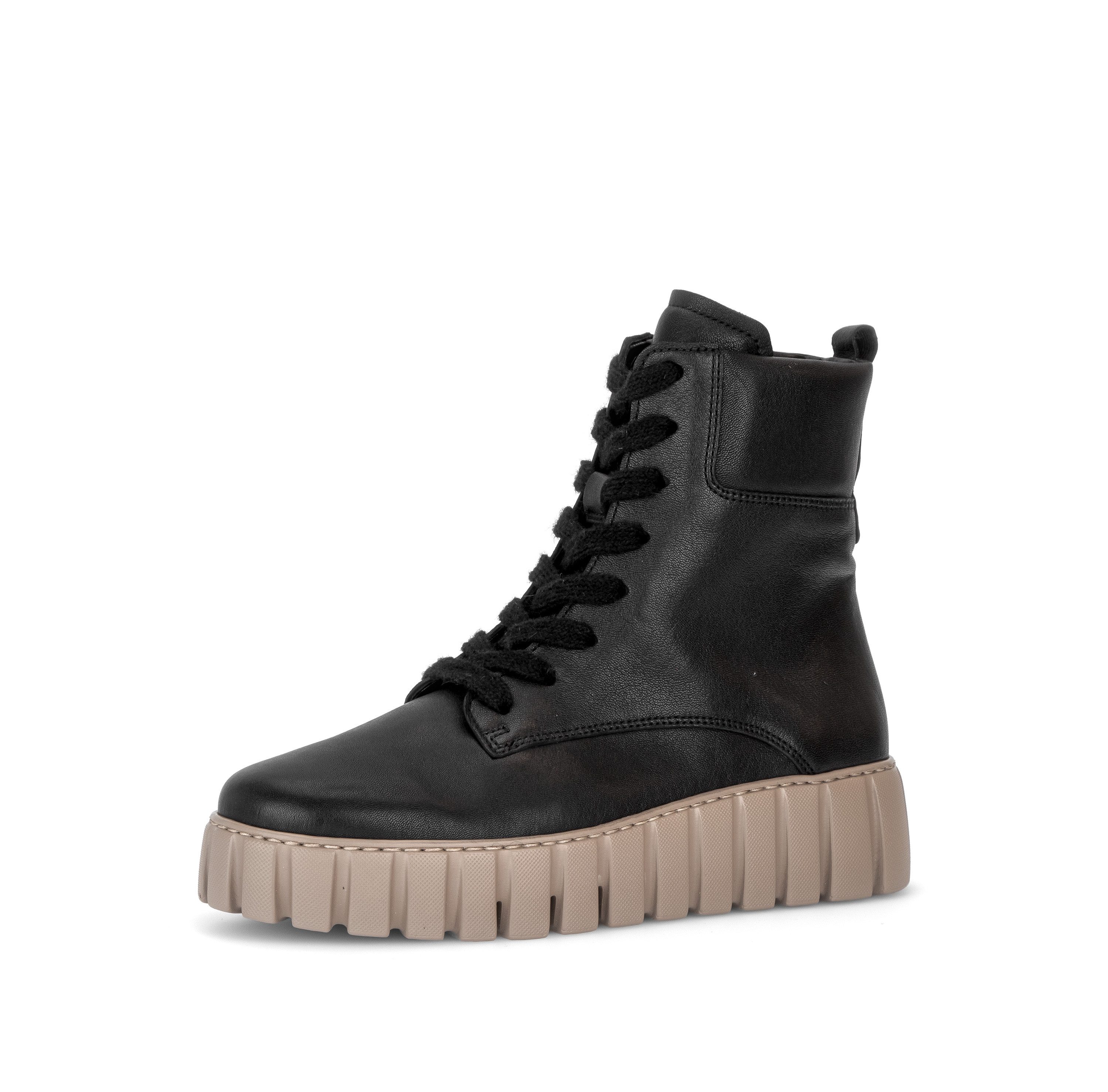 Gabor Schnürboots Plateau, Herbstboots mit gepolstertem Schaftrand, G-Weite