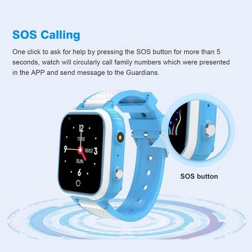 Welikera Kinder uhr mit GPS,Telefon,SOS,Spiel,Kamera,Wecker,Klassenmodus,IP68 Smartwatch (1,4 Zoll)