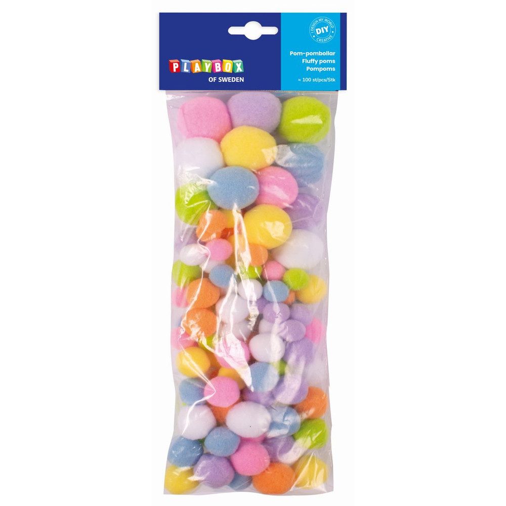Playbox Kreativset Pompoms pastell - 100 Stück
