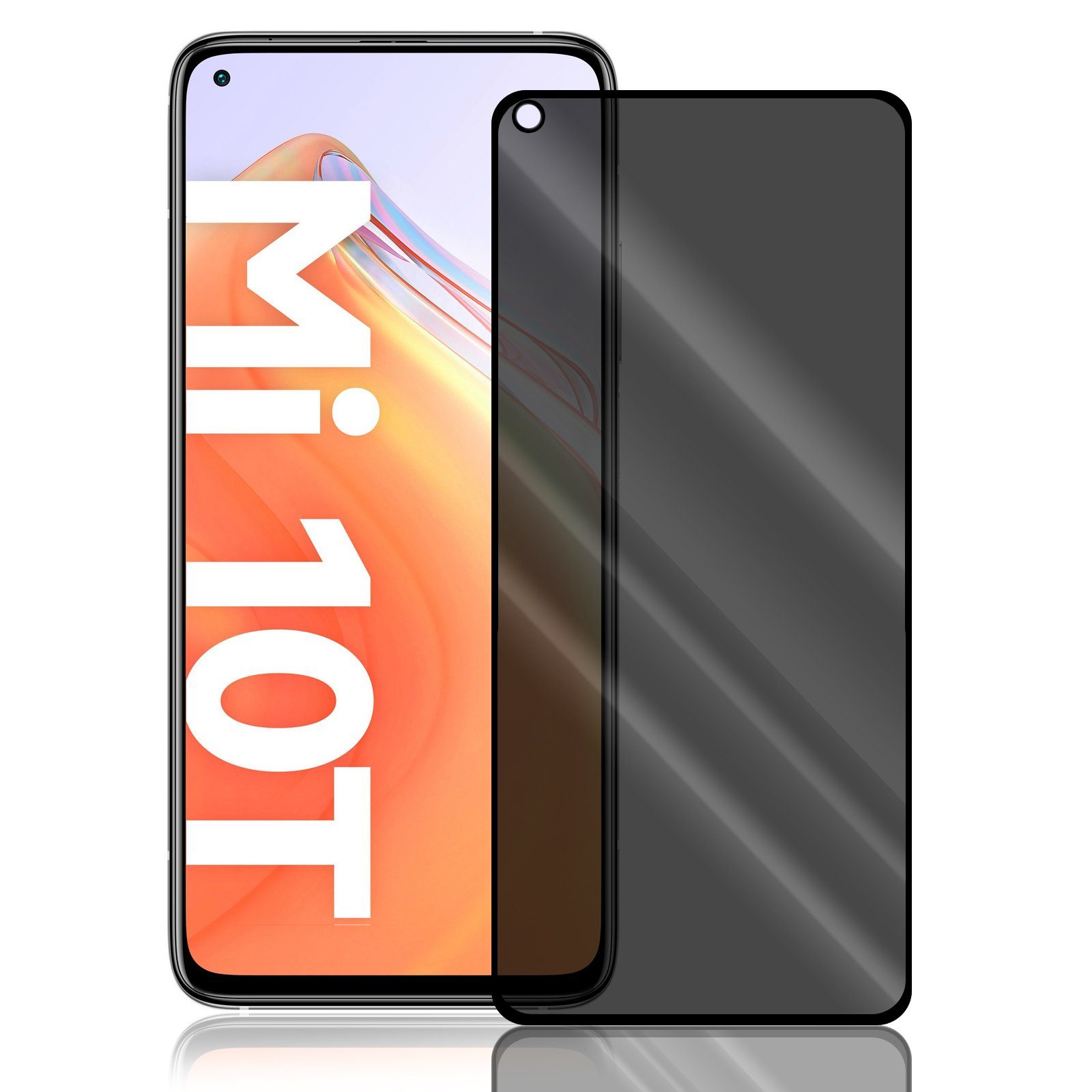 Numerva Schutzfolie Panzer Folie für Xiaomi Mi 10T / Mi 10T Pro Echt Glas Folie, (1x Schutzfolie 2x Reinigungstücher), Anti Spy Schutzfolie Blickschutz Glasfolie Sichtschutzfolie