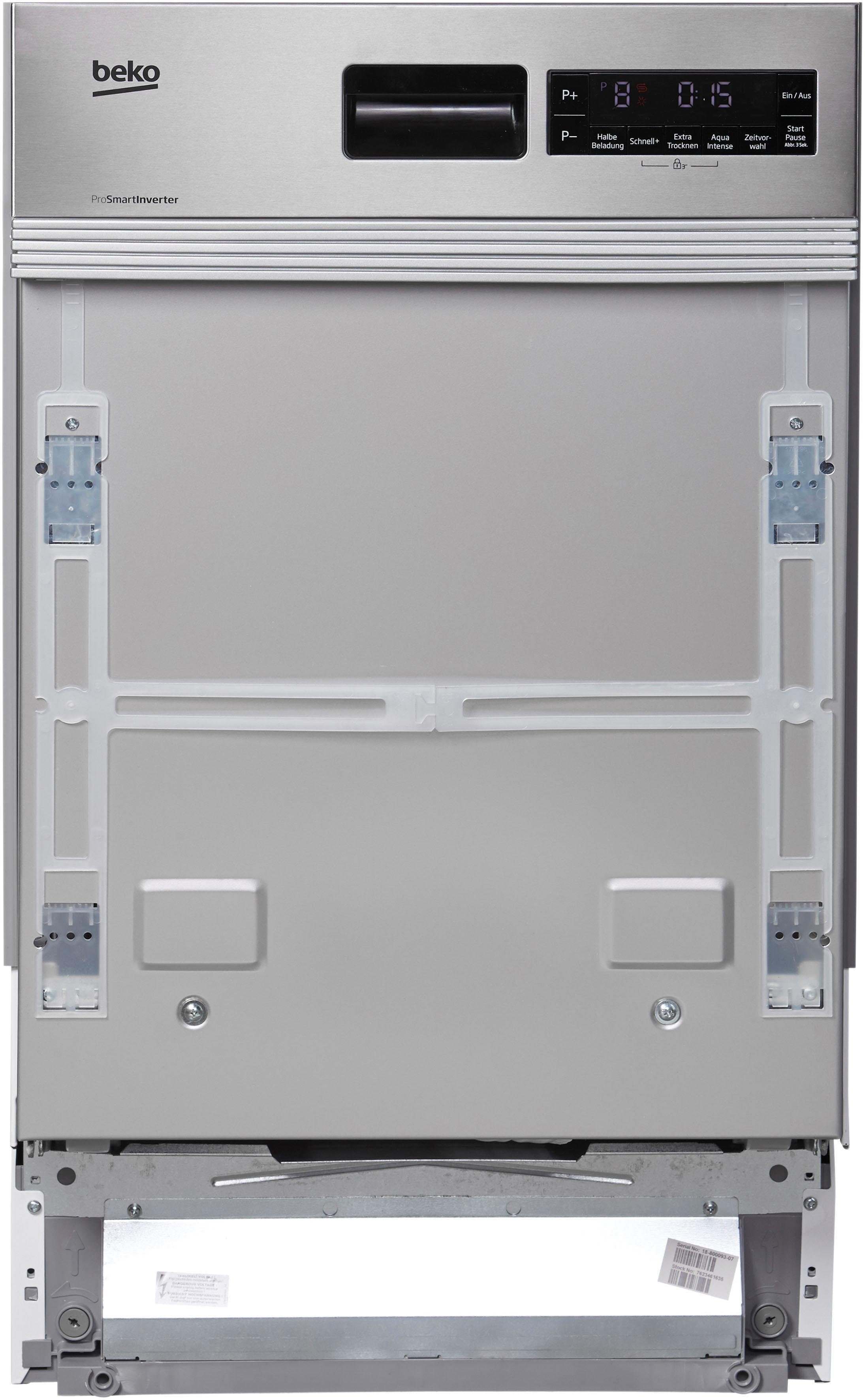 BEKO teilintegrierbarer Geschirrspüler DSS28021X, 11 Maßgedecke, mit Intensiv 70°C