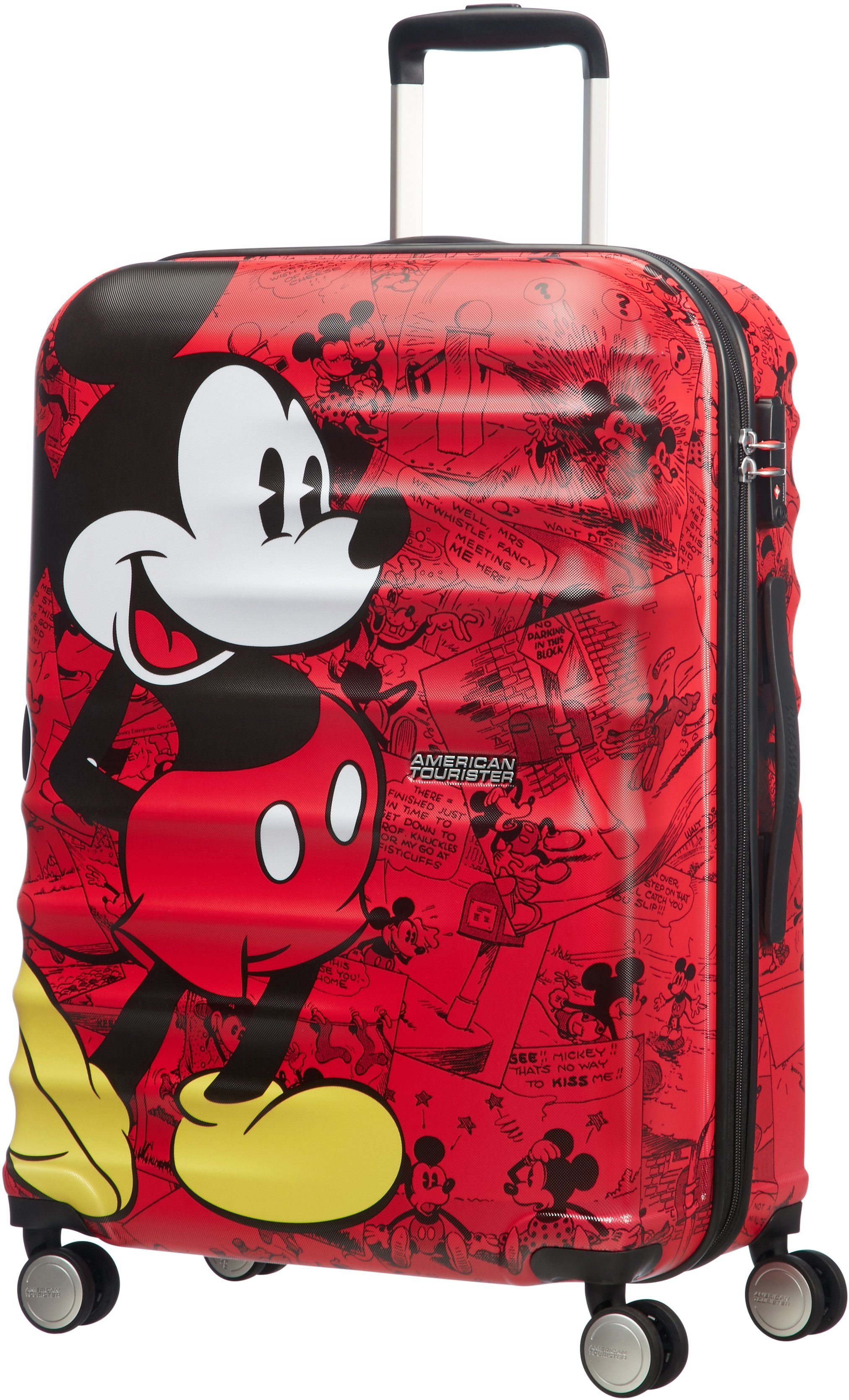 American Tourister® Hartschalen-Trolley 67 Disney aus recyceltem Rollen, Comics 4 Mickey teilweise Material Red Wavebreaker, cm