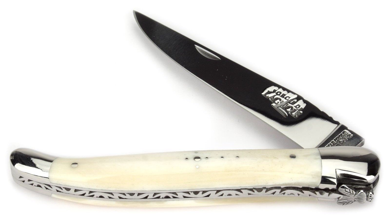 Forge de Laguiole Карманные ножи 1212 F IN OS BRI, "Collection" - Griff 12cm Knochen - Feder verziert - Stahl glänzend