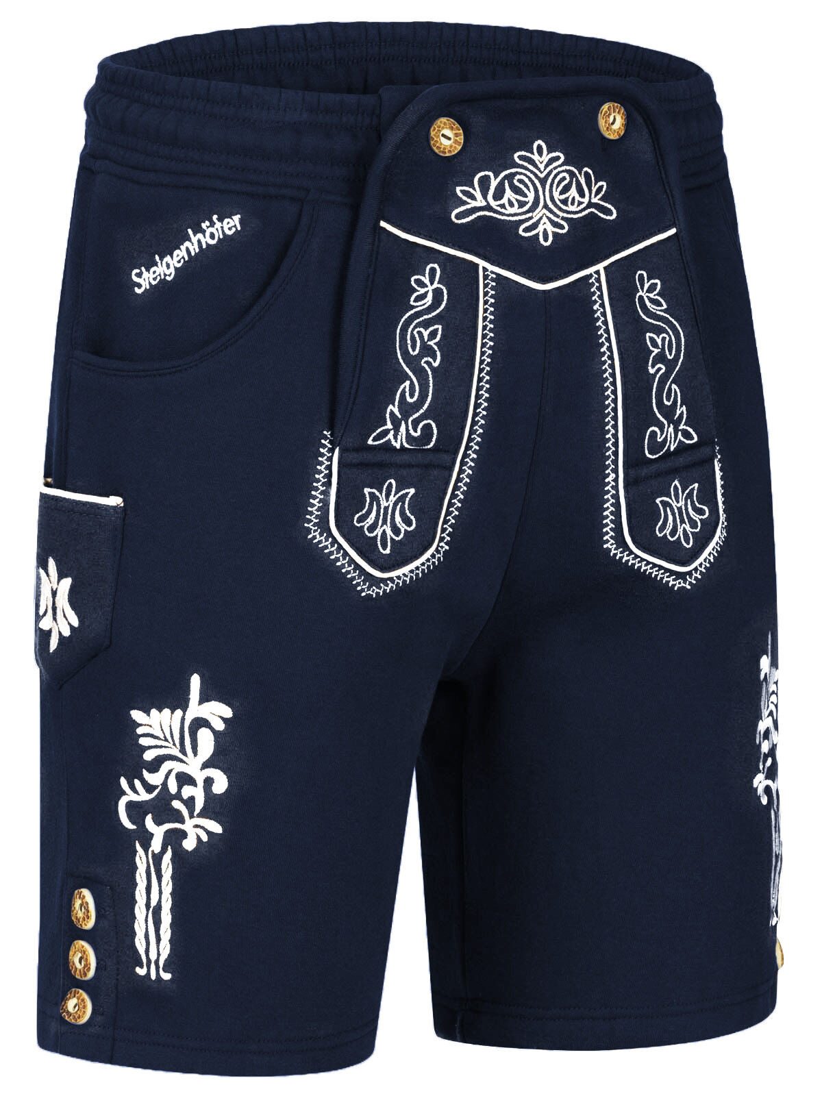 Steigenhöfer Manufaktur Jogginghose "MORITZ" kurze Jogginghose im Lederhosen Look Herren Tracht für Oktoberfest Wiesn und weitere Feierlichkeiten