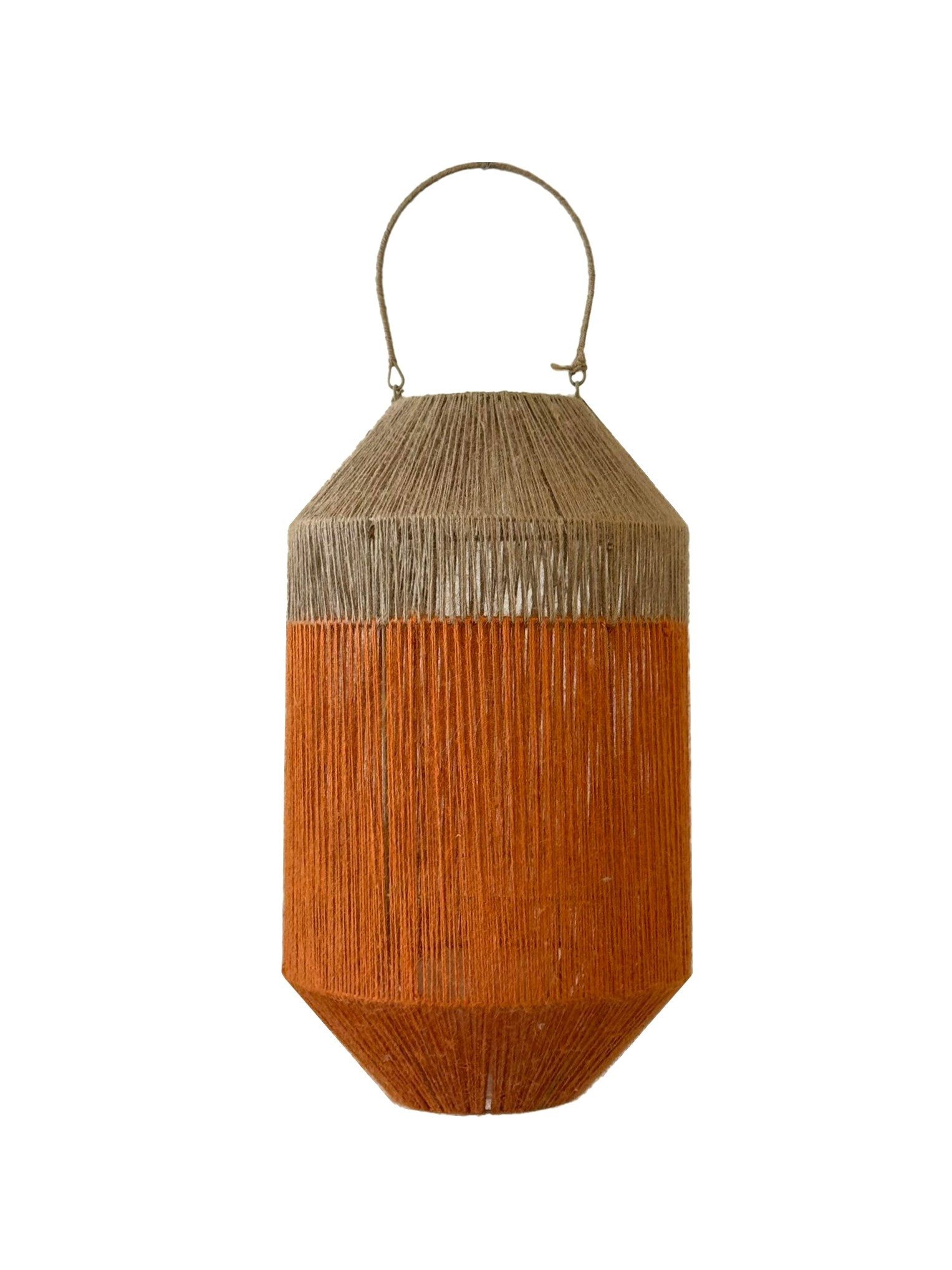 Van der Leeden Windlicht Laterne ORANGE Jute Natur/Orange, Ø 34cm H 60cm