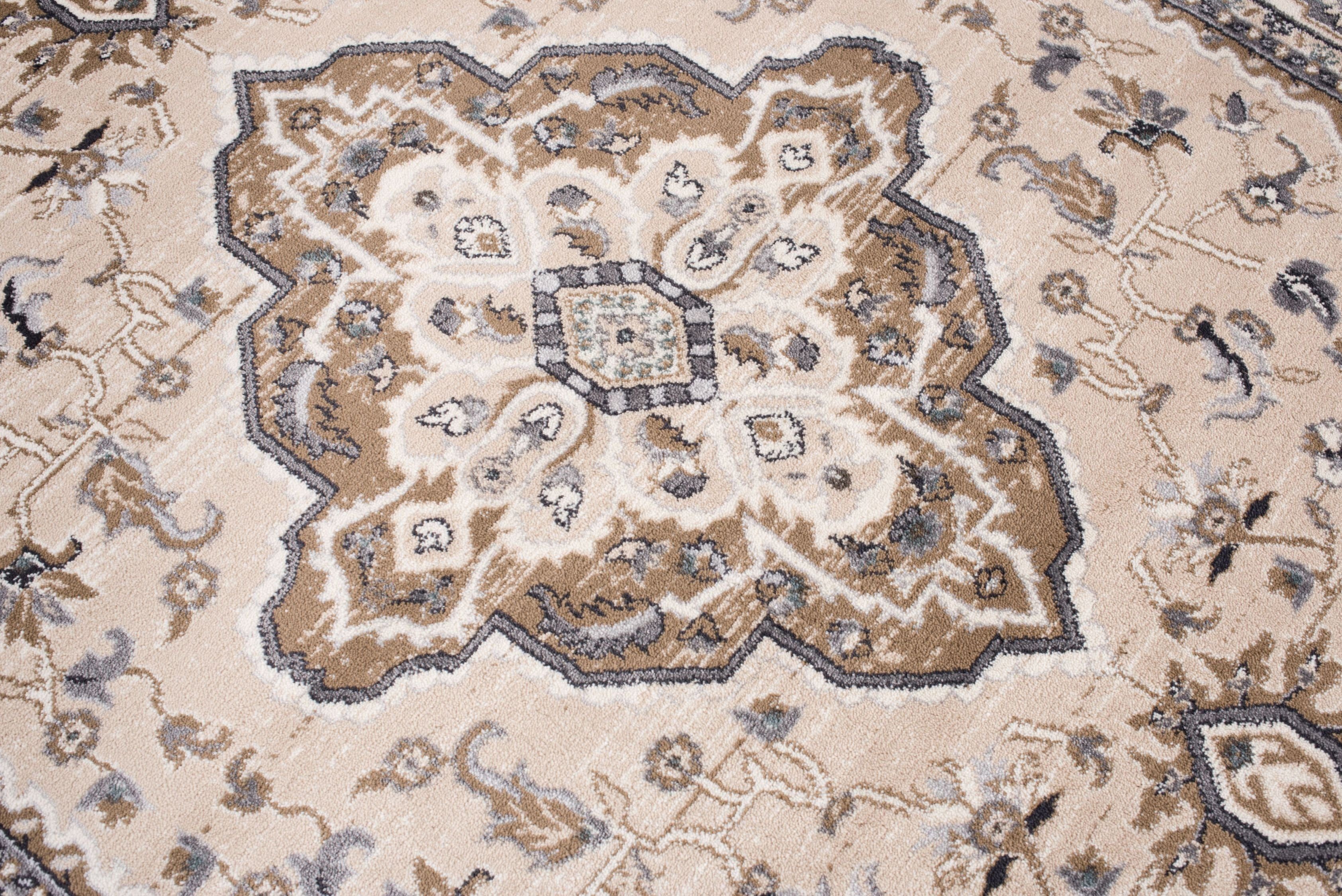 Orient Wohnzimmerteppich Orientteppich für x Mazovia, Oriente 60 Teppich - Fußbodenheizung, Pflegeleicht, 100 Geeignet Teppich Traditioneller cm, Beige,