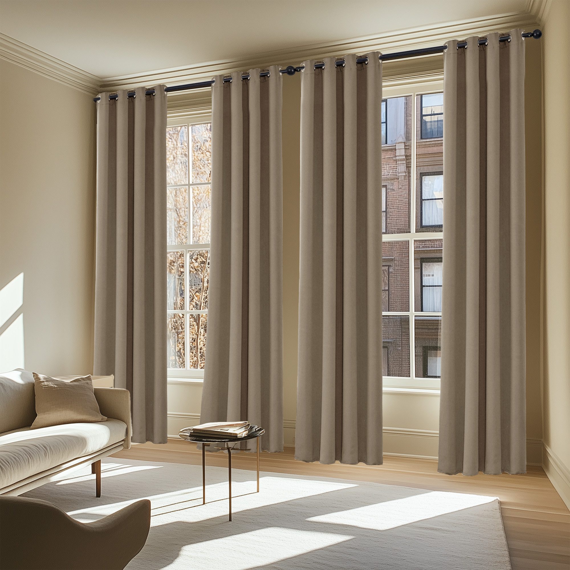 Deconovo Verdunkelungsvorhang Blickdichter Vorhang mit Ösen Gardinen Wohnzi günstig online kaufen