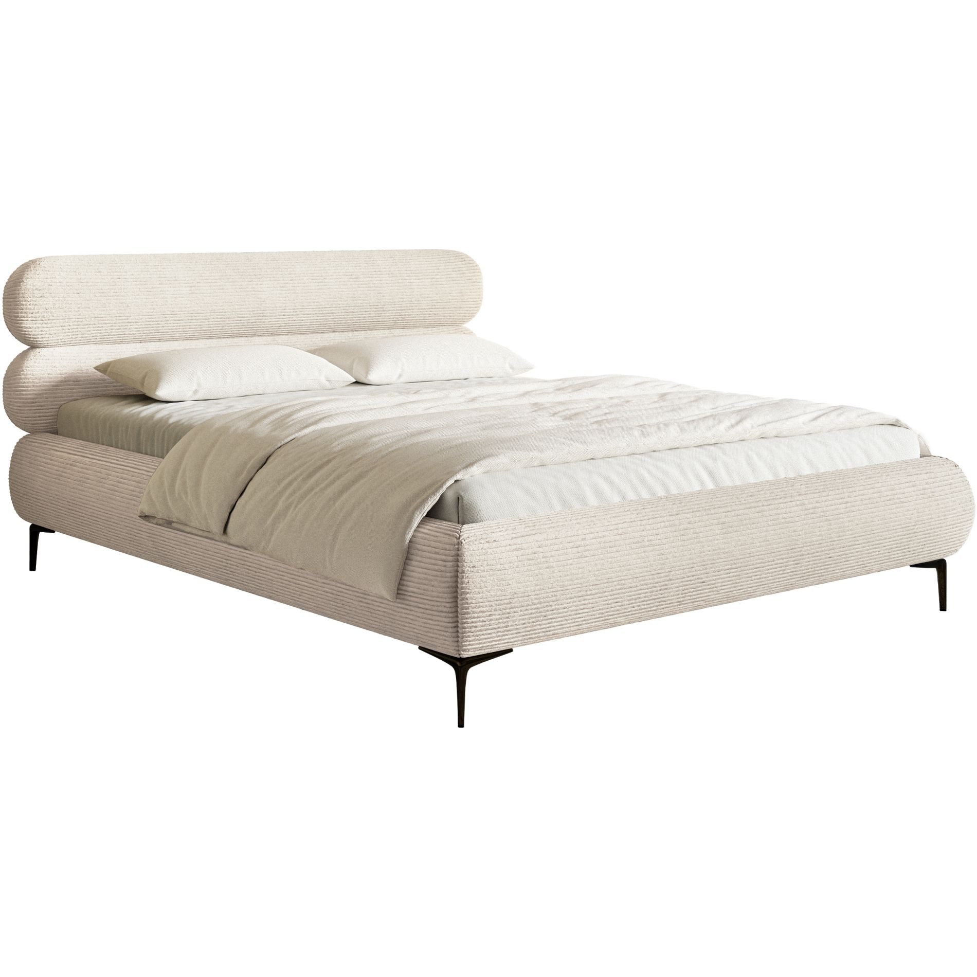 Selsey Polsterbett ROULE CORD, mit oder ohne Bettkasten, Cord, gepolstertes Kopfteil, 140/160/180 cm